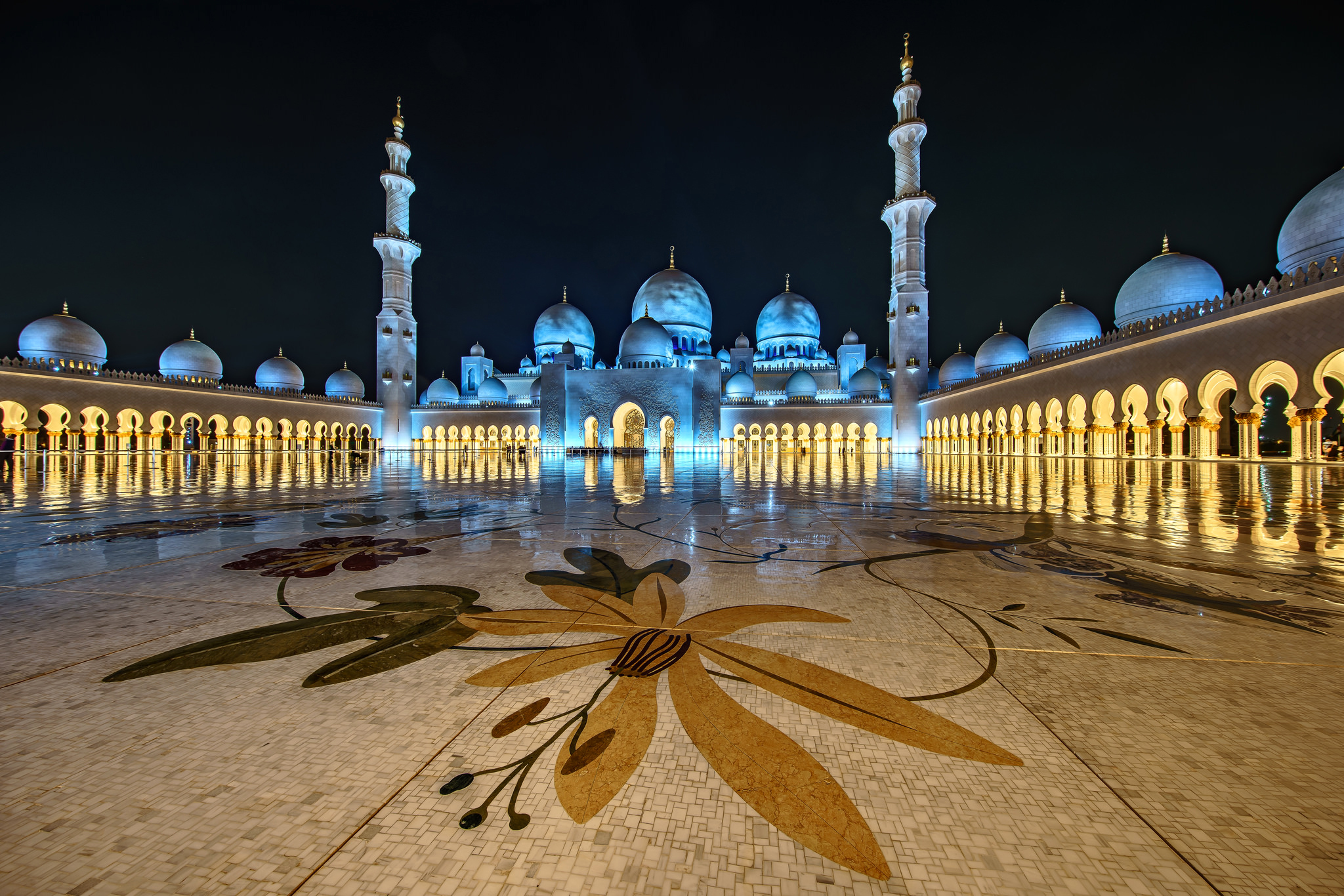 409210 скачать обои архитектура, мечеть, мечети, объединённые арабские эмираты, абу даби, религиозные, большая мечеть шейха зайда, купол, свет, ночь - заставки и картинки бесплатно
