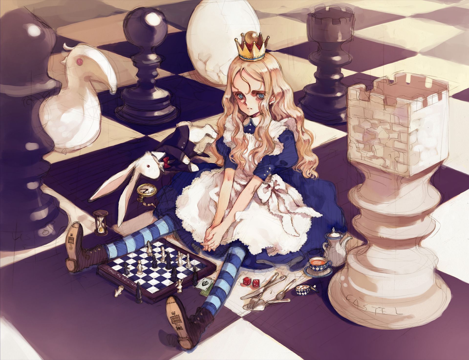 Алиса в Зазеркалье и Алиса в стране чудес шахматы