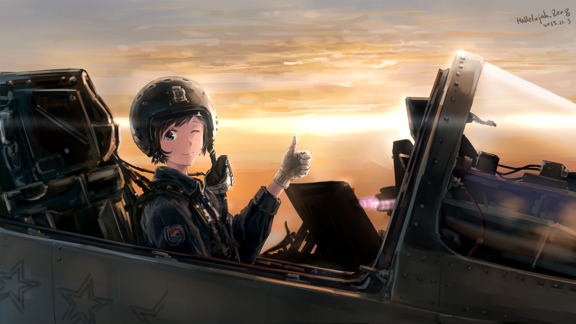 fighter and beautiful girl pilot - Stock Illustration [102307532] - PIXTA