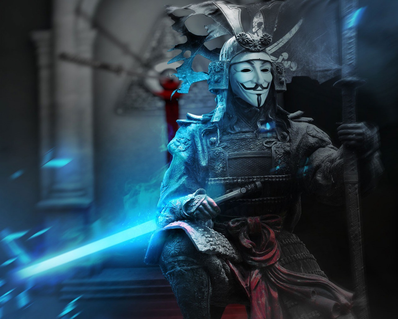 anonymous, samurai, technology for android