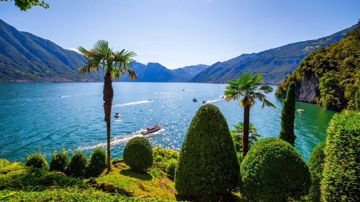 Озеро Комо Италия пальмы