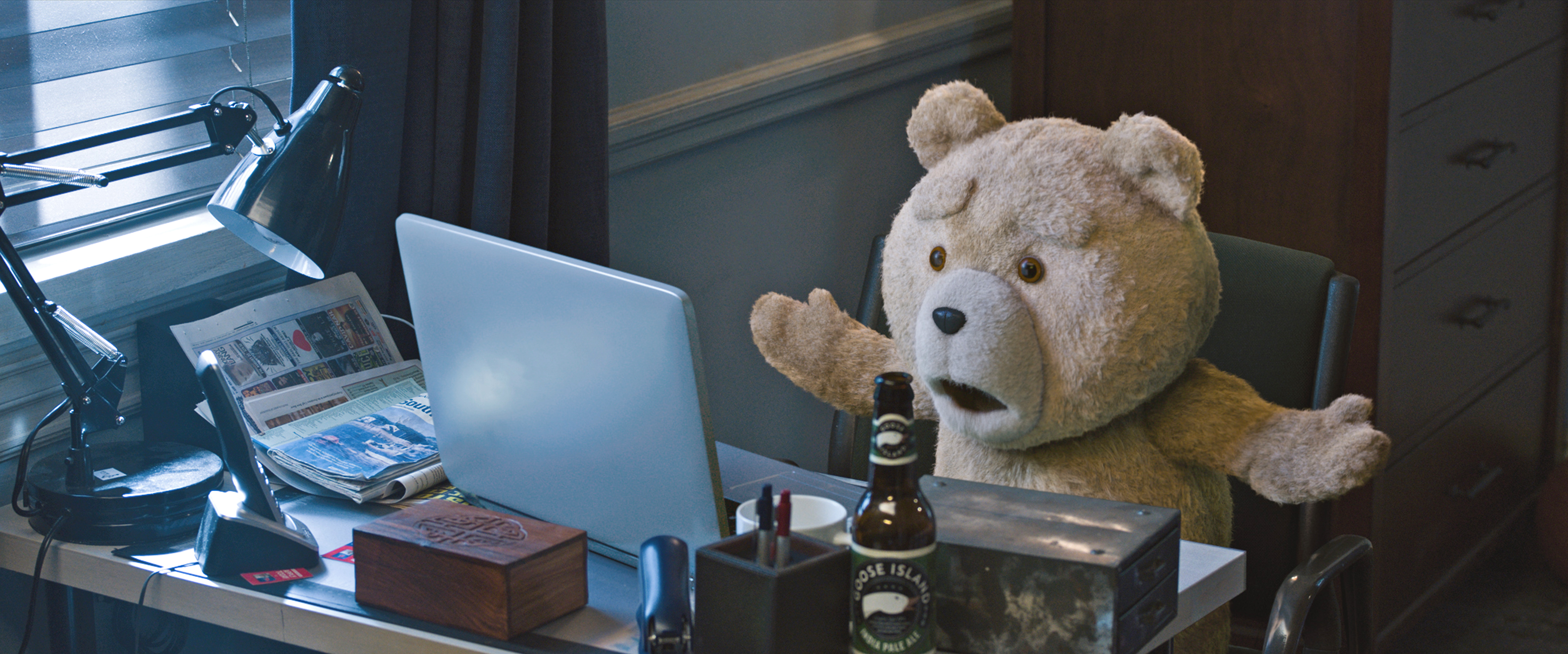 movie, ted 2, desk, ted (movie character), teddy bear