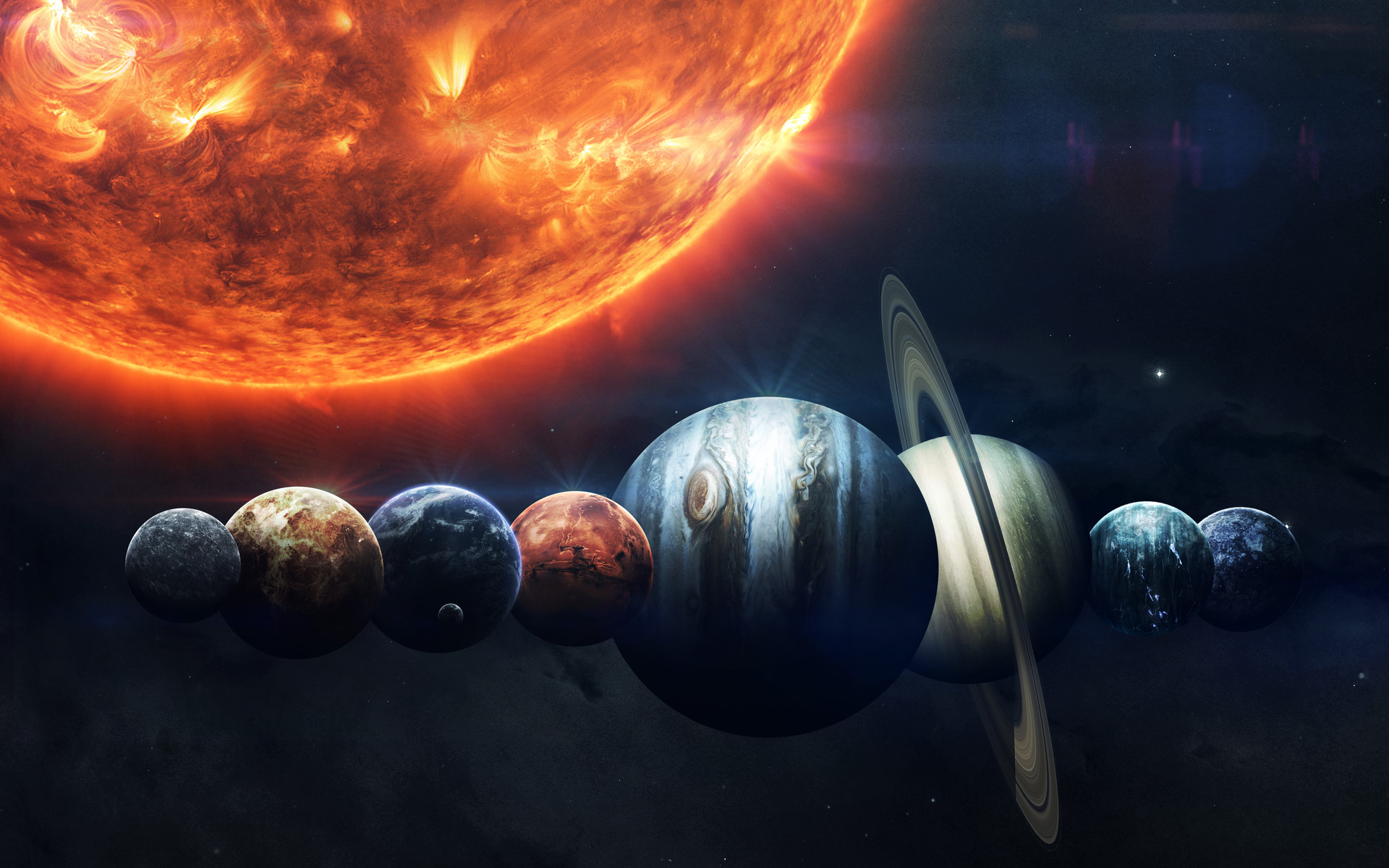 solar system, sci fi iphone wallpaper