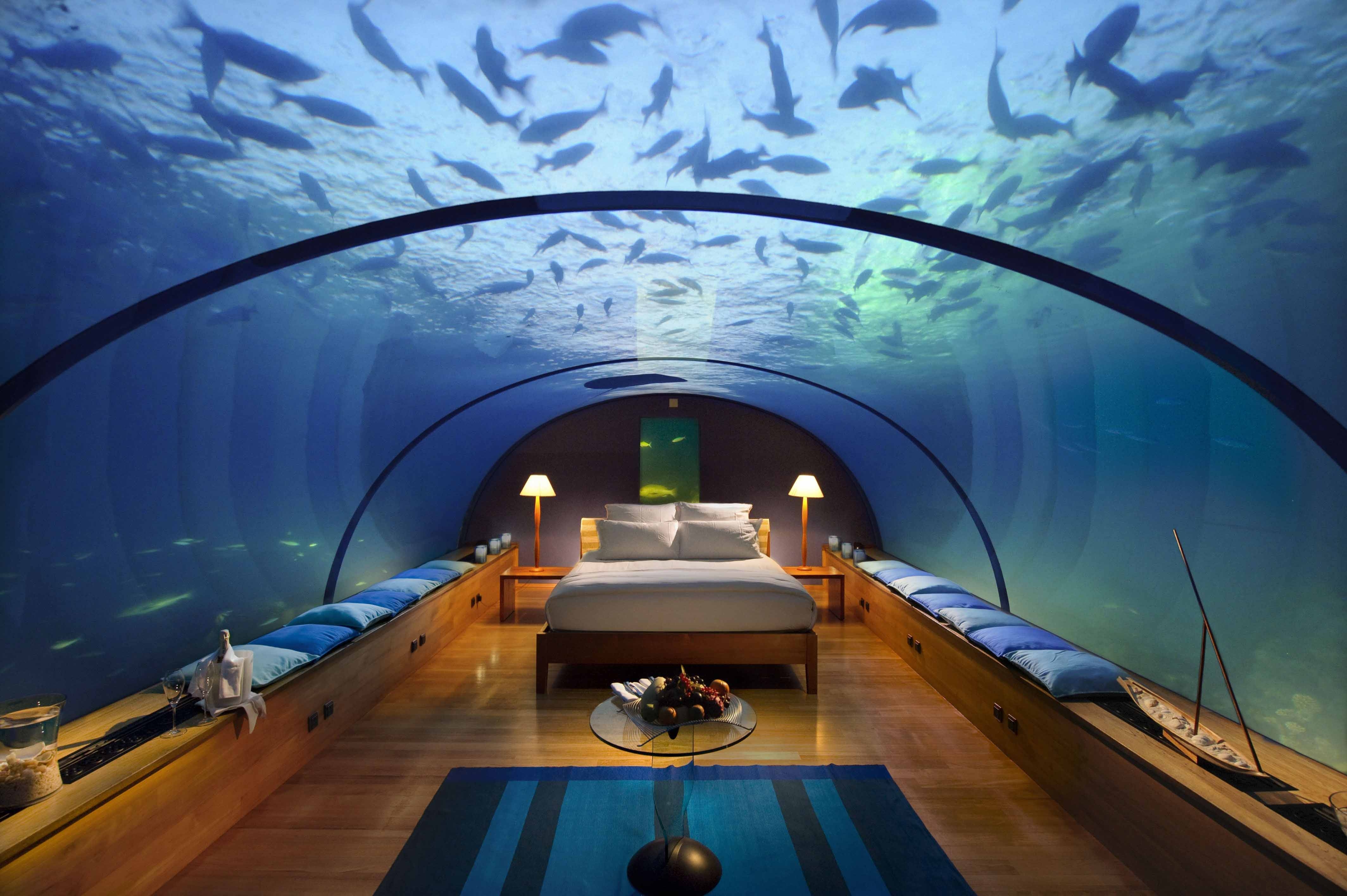 Laden Sie das Verschiedenes, Sonstige, Unterwasserhotel, Tropen, Malediven-Bild kostenlos auf Ihren PC-Desktop herunter