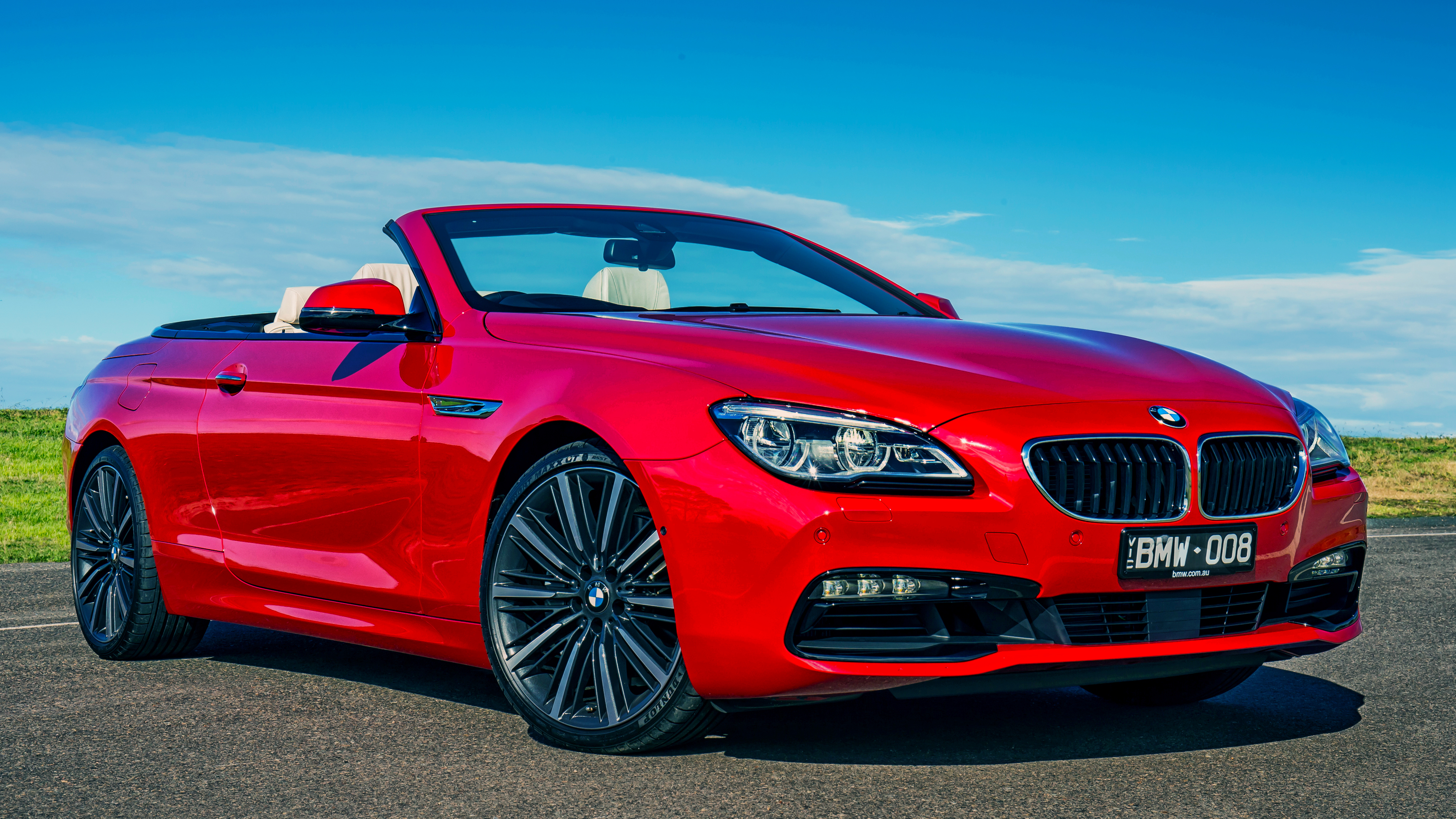 bmw, cars, red, cabriolet, 6 series, 640i
