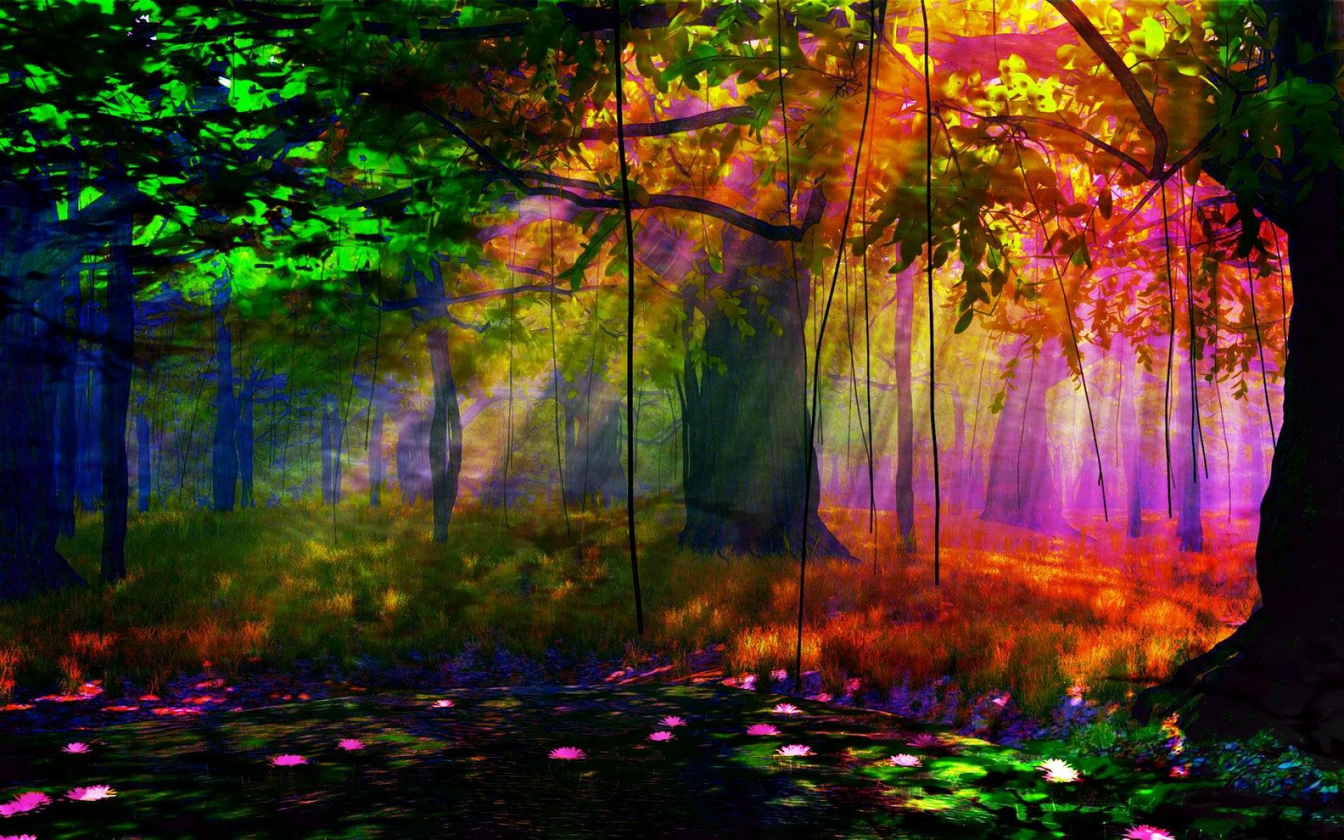 Волшебный разноцветный лес
