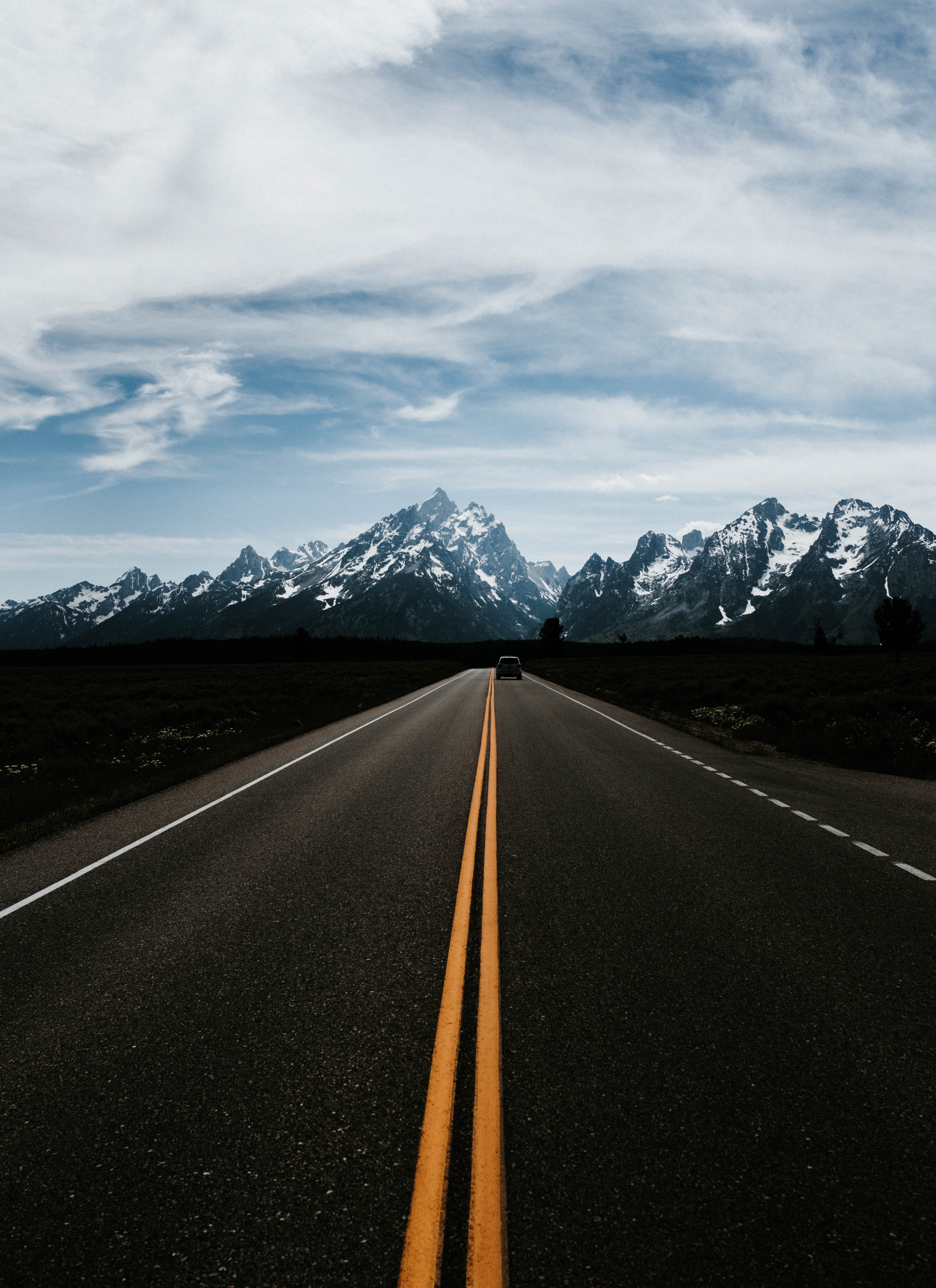 movement, mountains, auto, nature, road, markup, traffic wallpapers for tablet