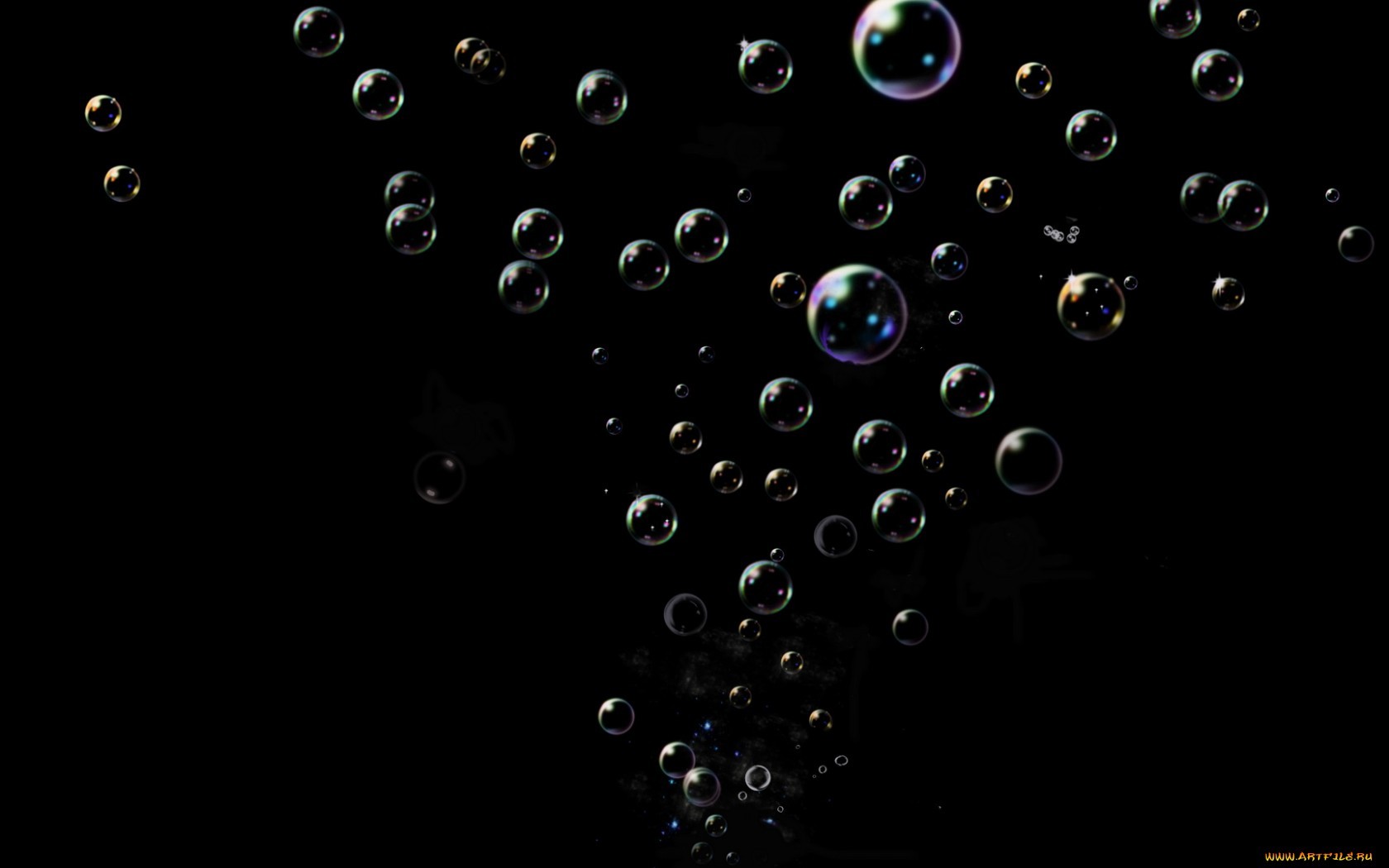 HD wallpaper bubbles, background, black