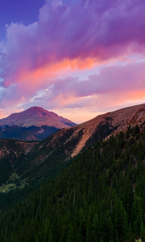 earth, landscape, pikes peak, rocky mountains, forest, colorado, lake 4K