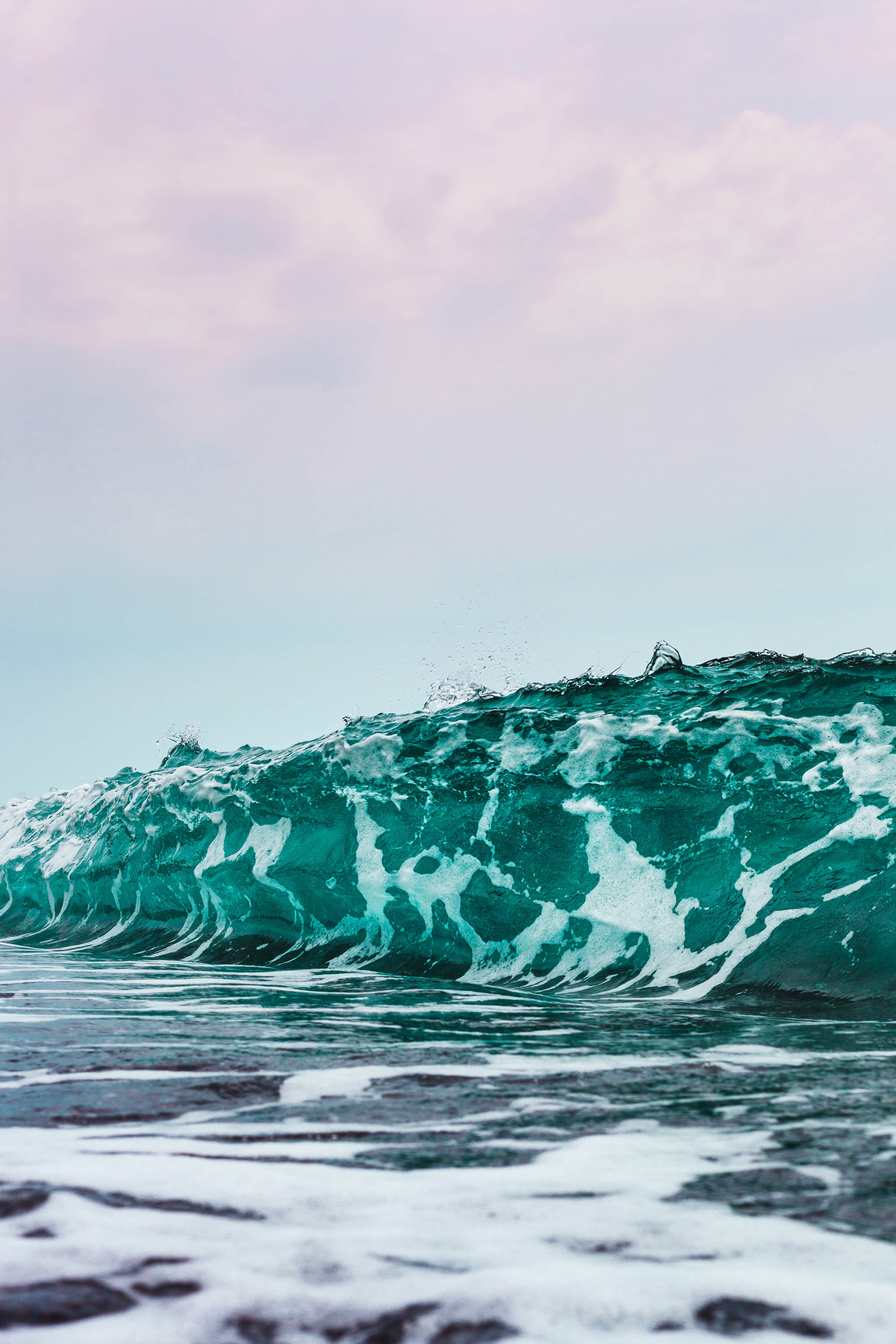 wave, nature, sea, spray, foam Smartphone Background