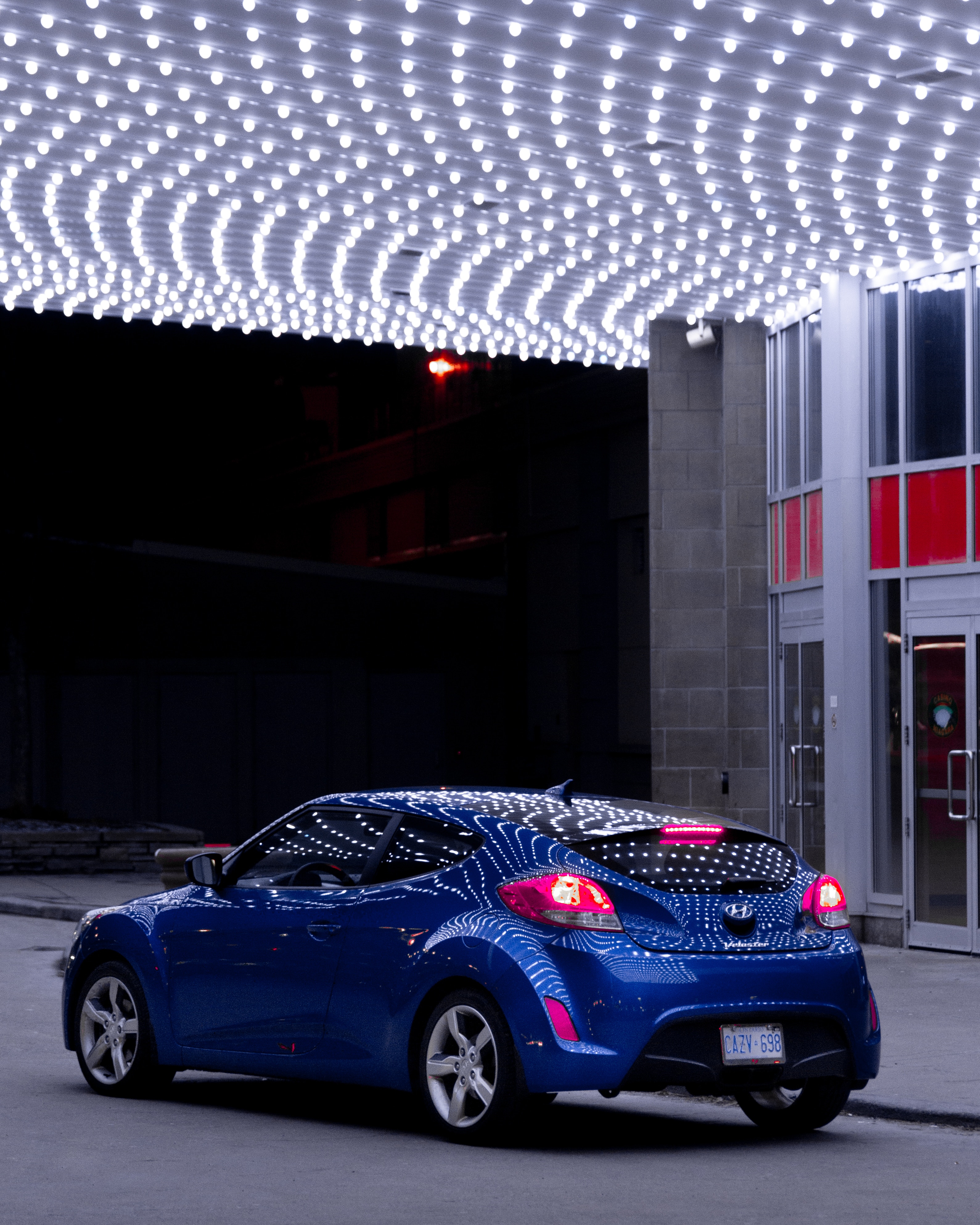 shine, hyundai, cars, blue, light, side view, street
