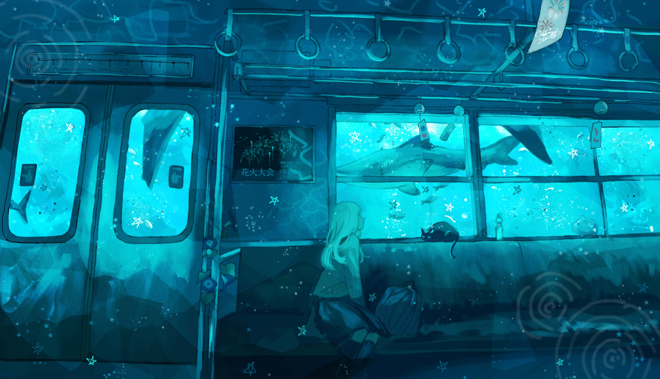 Anime Underwater 4k Ultra HD Wallpaper by 汐ゼロ