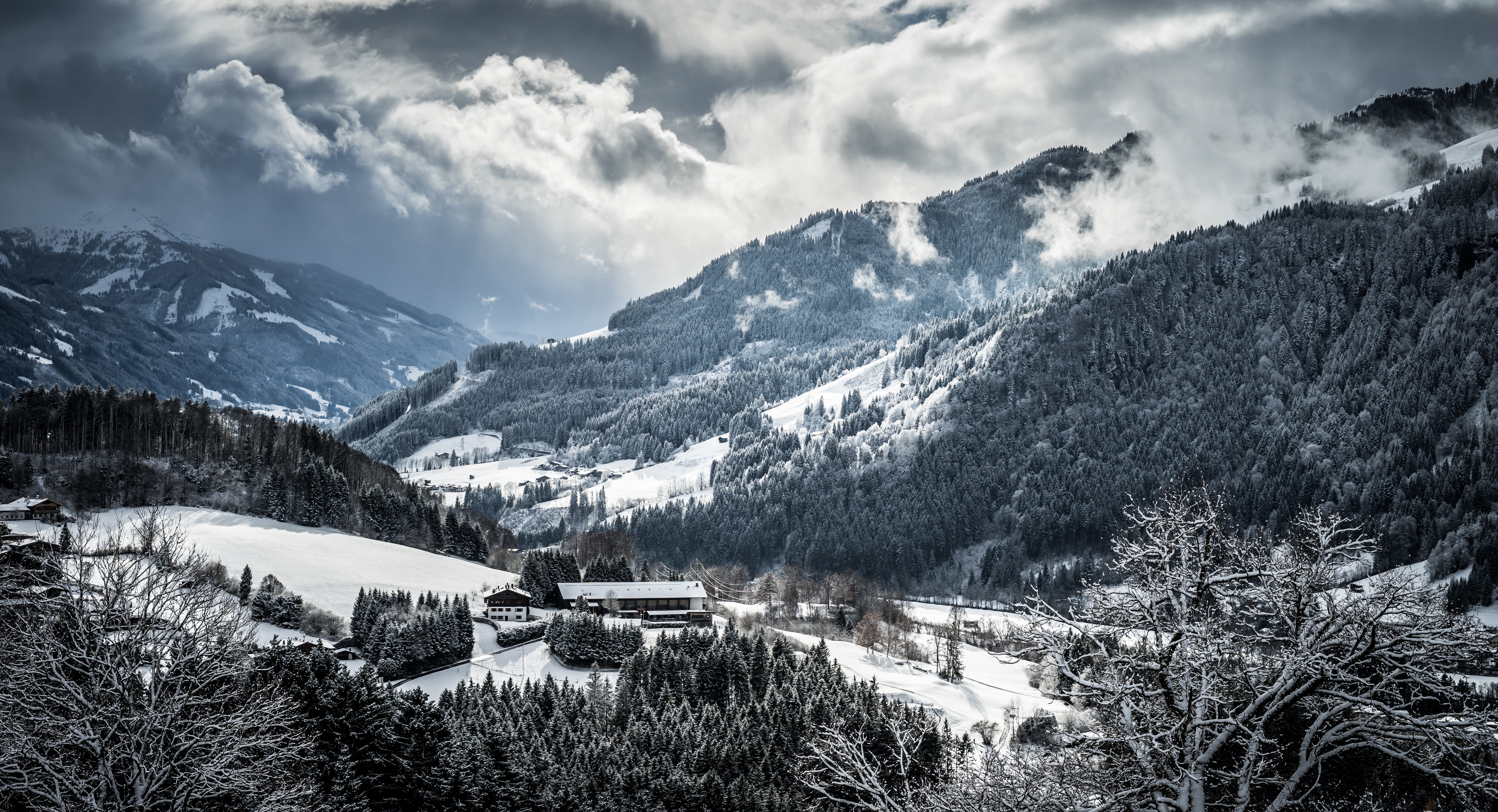 Descarga gratuita de fondo de pantalla para móvil de Invierno, Nieve, Naturaleza, Montañas.