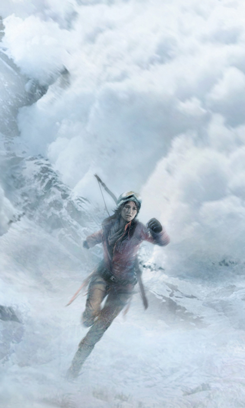 video game, rise of the tomb raider, avalanche, snow, lara croft, mountain, tomb raider 8K