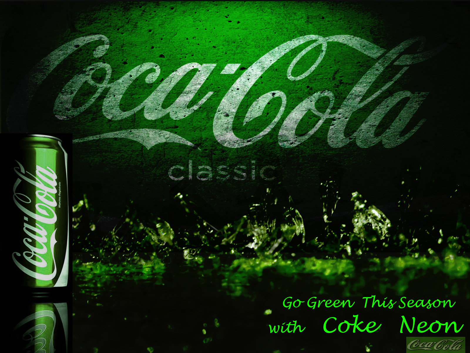 Неоновое лого Кока кола