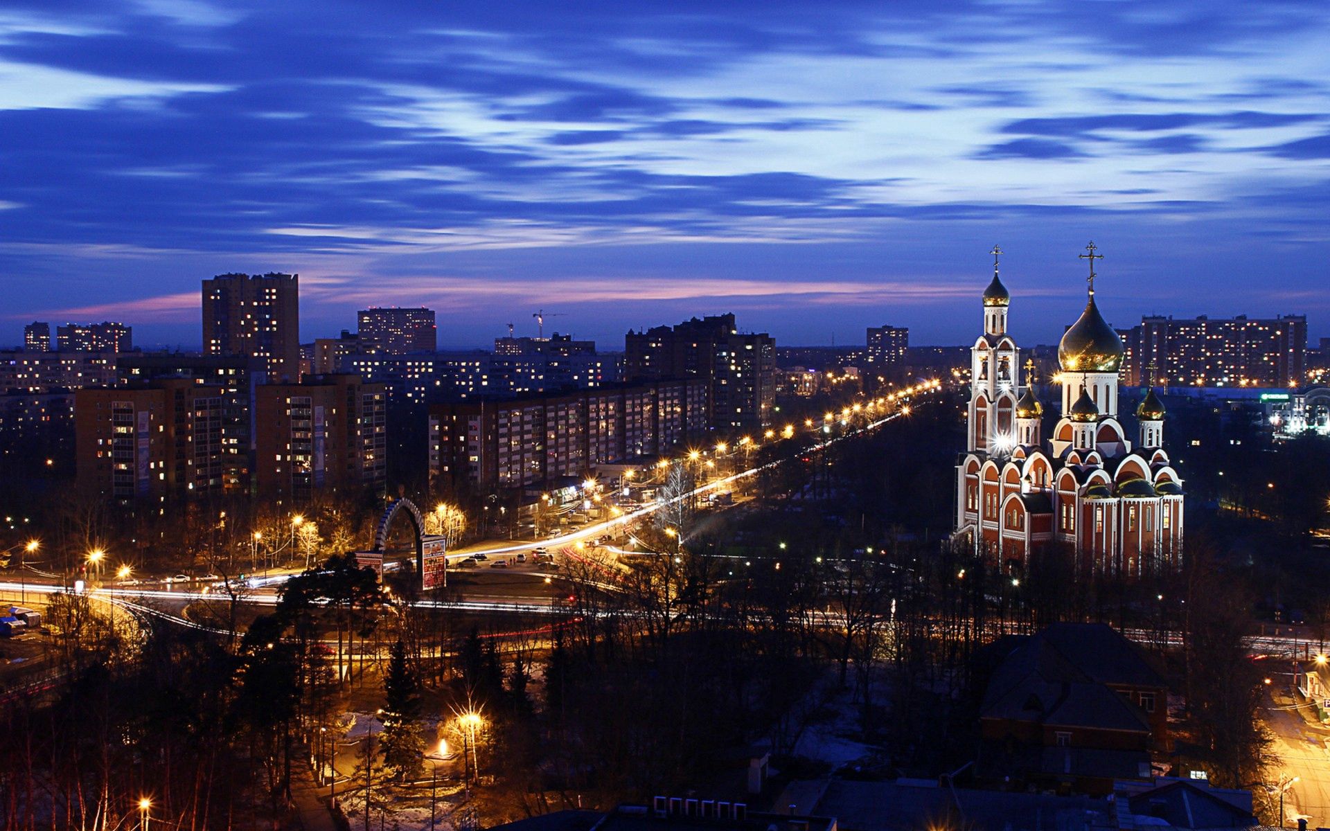 PCデスクトップにモスクワ, 市, 上から見る, イブニング, 夕方, ロシア, 大聖堂の空, 都市画像を無料でダウンロード
