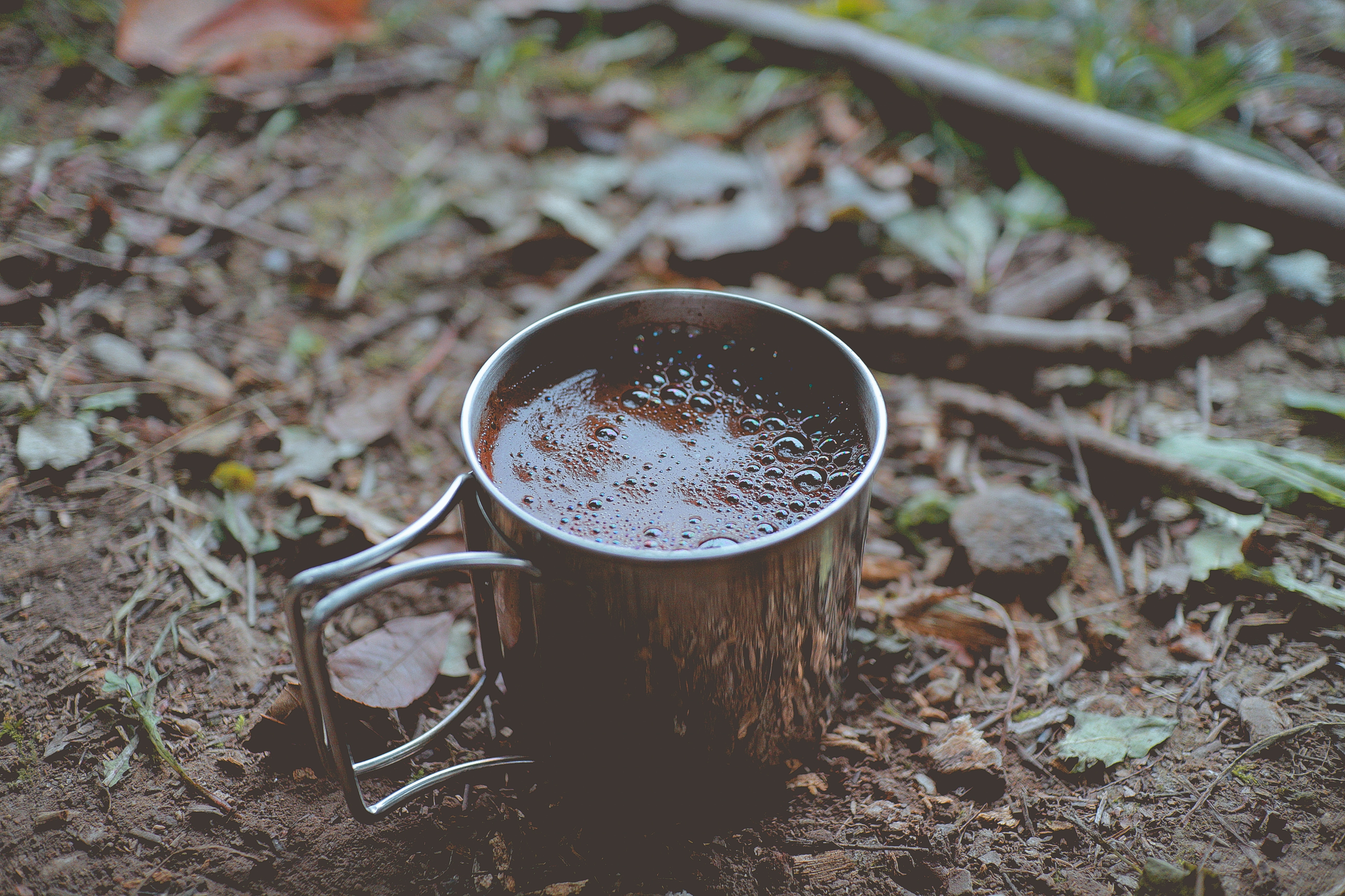 mug, food, coffee, cup, foam, foliage
