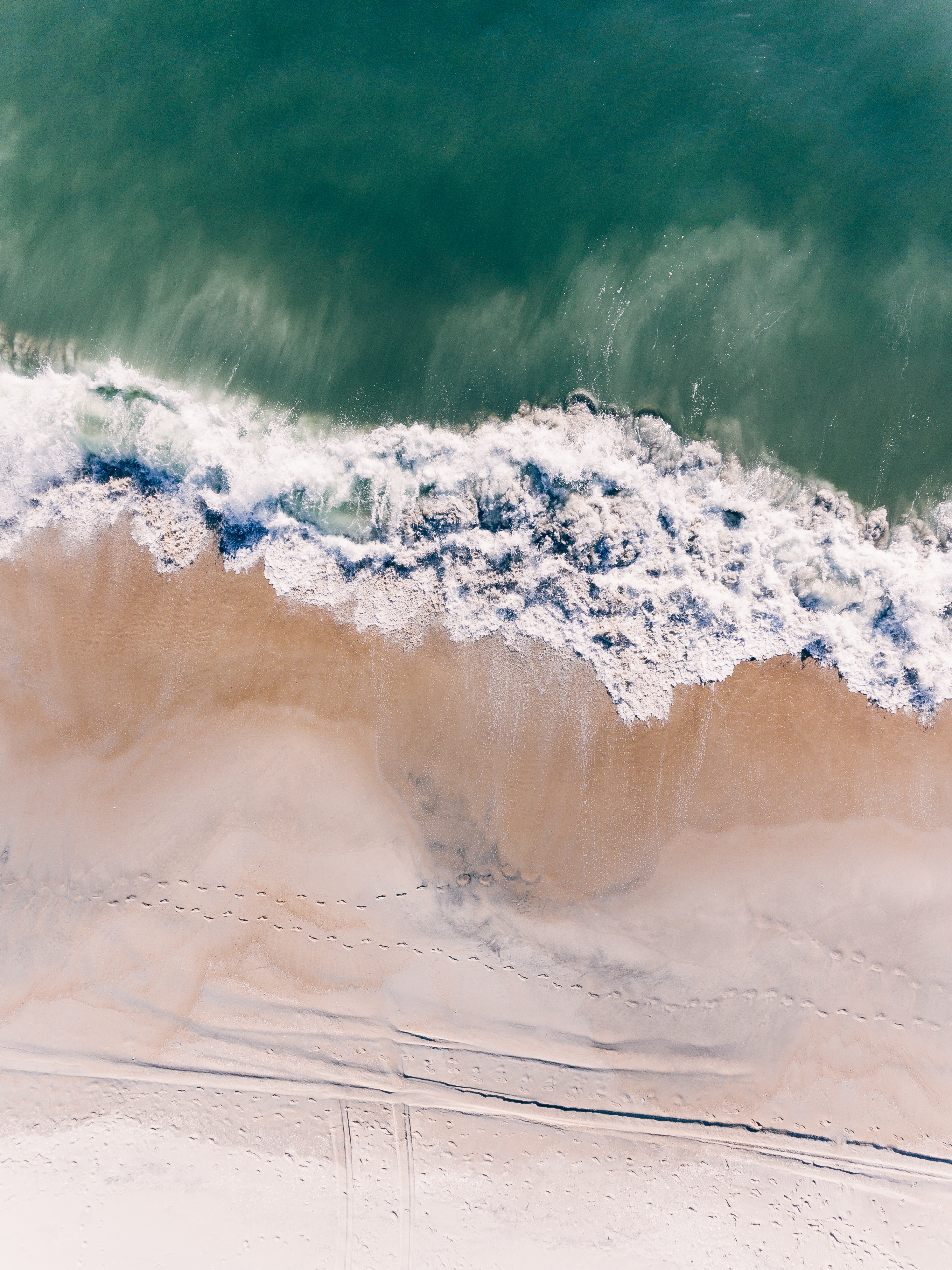 68657 Hintergrundbild herunterladen sand, natur, surfen, blick von oben, ozean, welle - Bildschirmschoner und Bilder kostenlos