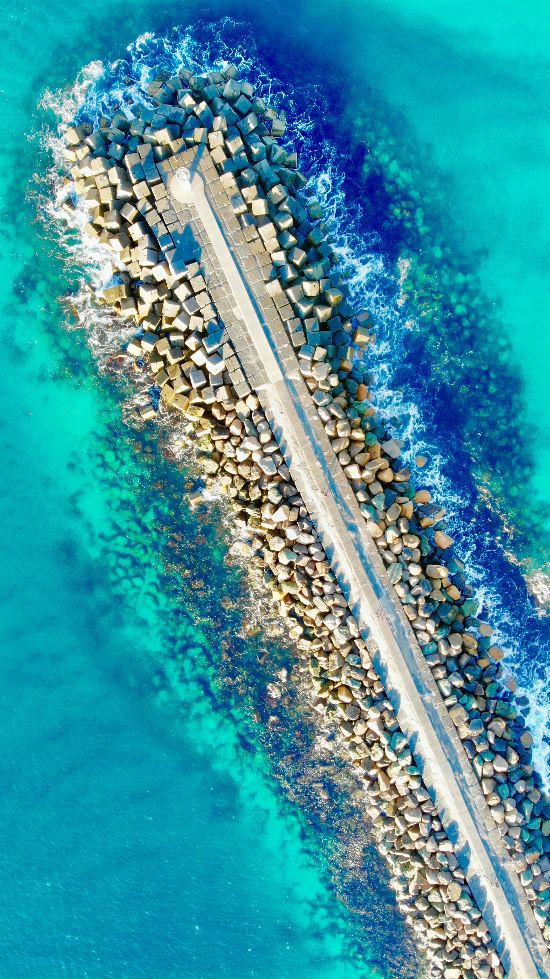 Download mobile wallpaper Stones, View From Above, Sea, Pier, Nature, Australia for free.