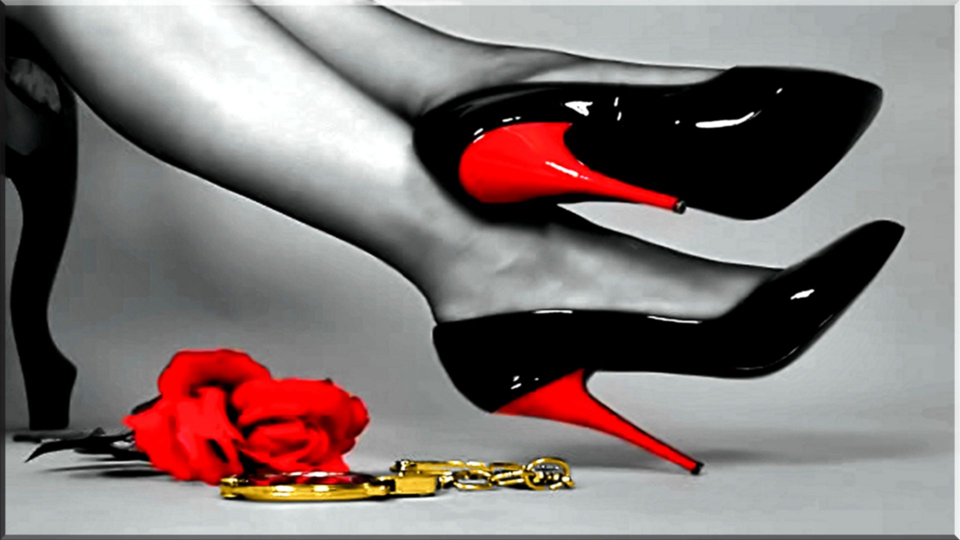 women, rose, shoe, legs