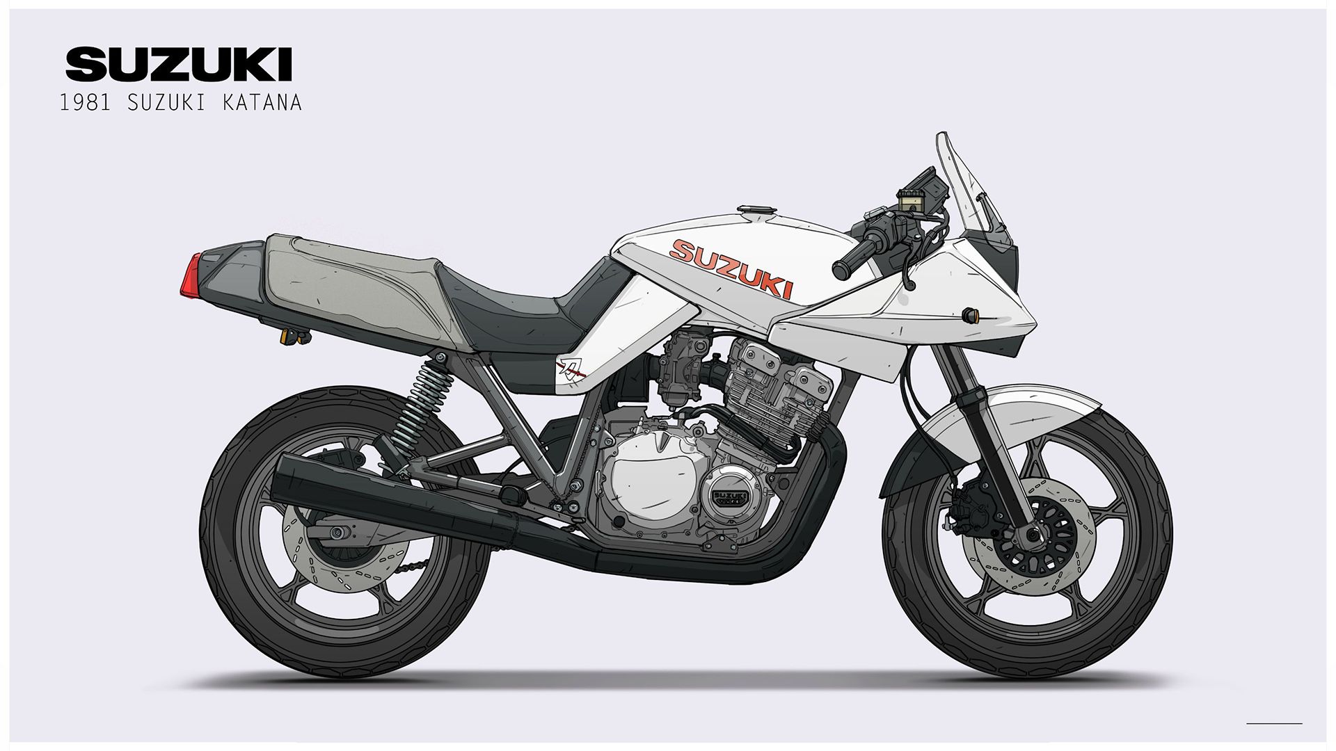 Мотоцикл Сузуки катана рисунок