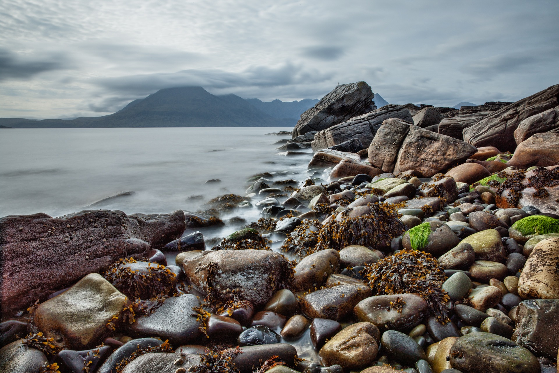 Free download wallpaper Nature, Sea, Stones, Mountains, Scotland on your PC desktop