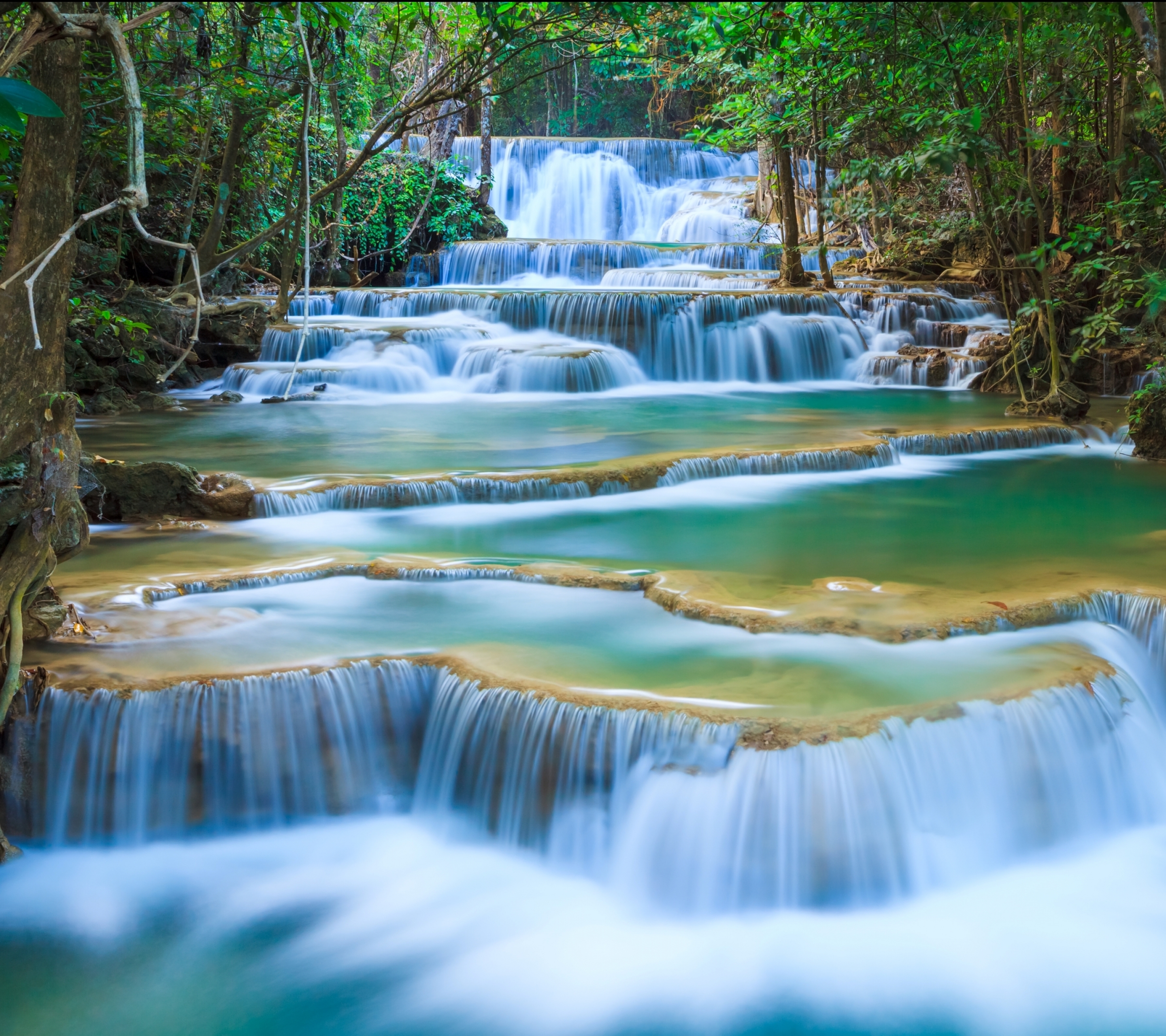 1090282 télécharger le fond d'écran cascade d'erawan, terre/nature, cascade, chûte d'eau, parc national d'erawan, collines de tenasserim, thaïlande, cascades - économiseurs d'écran et images gratuitement