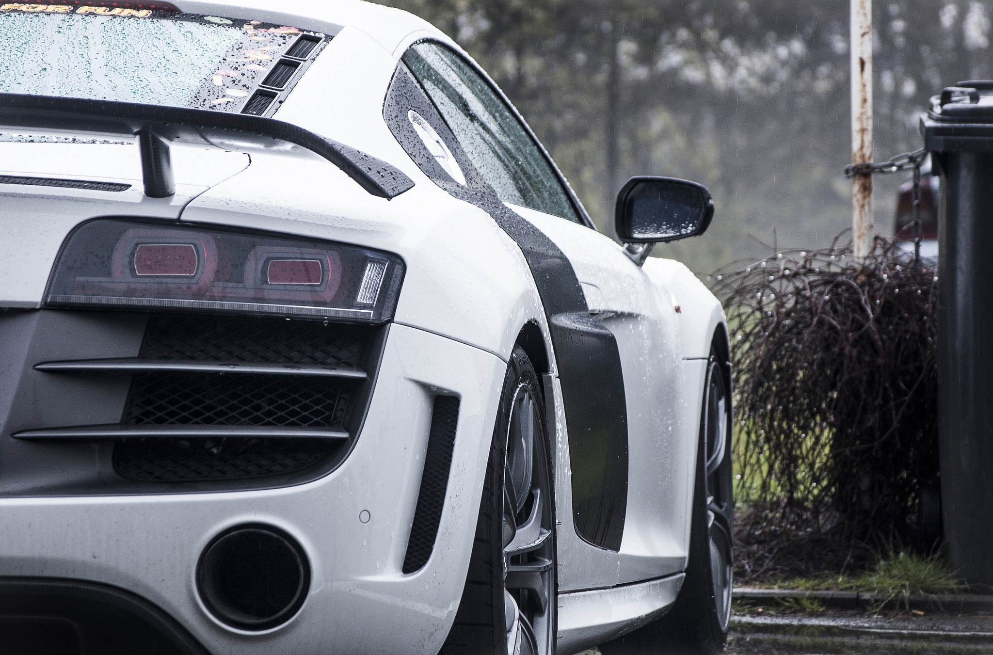 Download mobile wallpaper Silver, Cars, Rain, Audi for free.