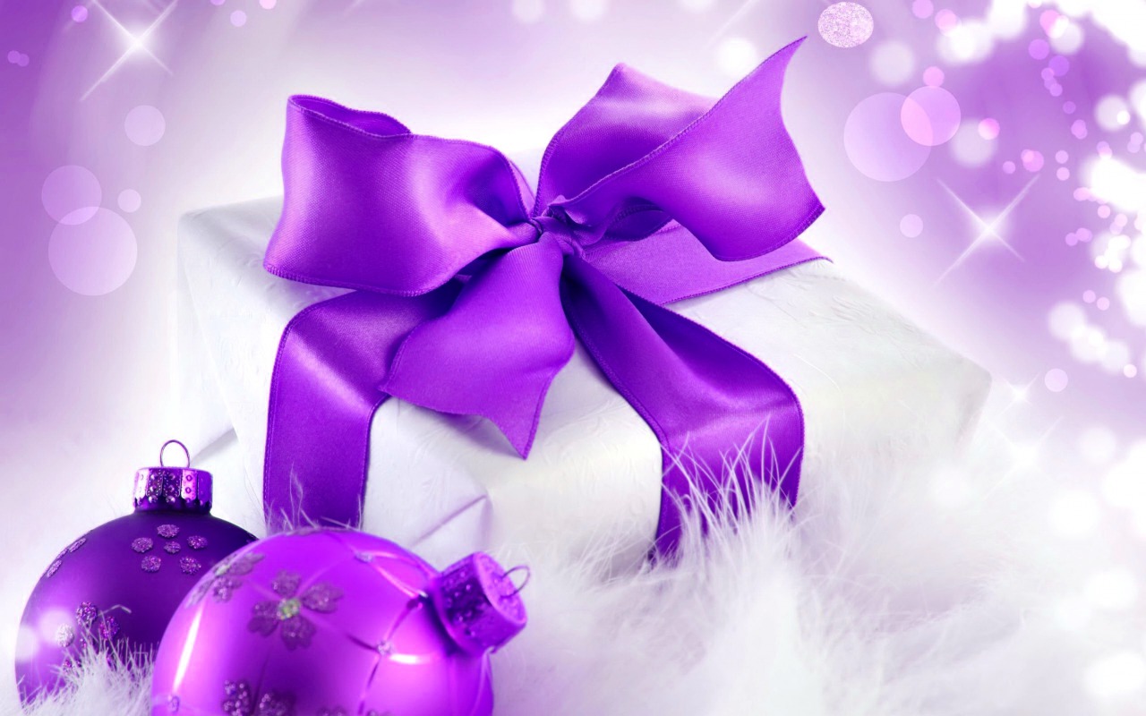1466230 免費下載壁紙 节日, 圣诞节, 圣诞饰品, 礼物, 紫色的, 丝带 屏保和圖片