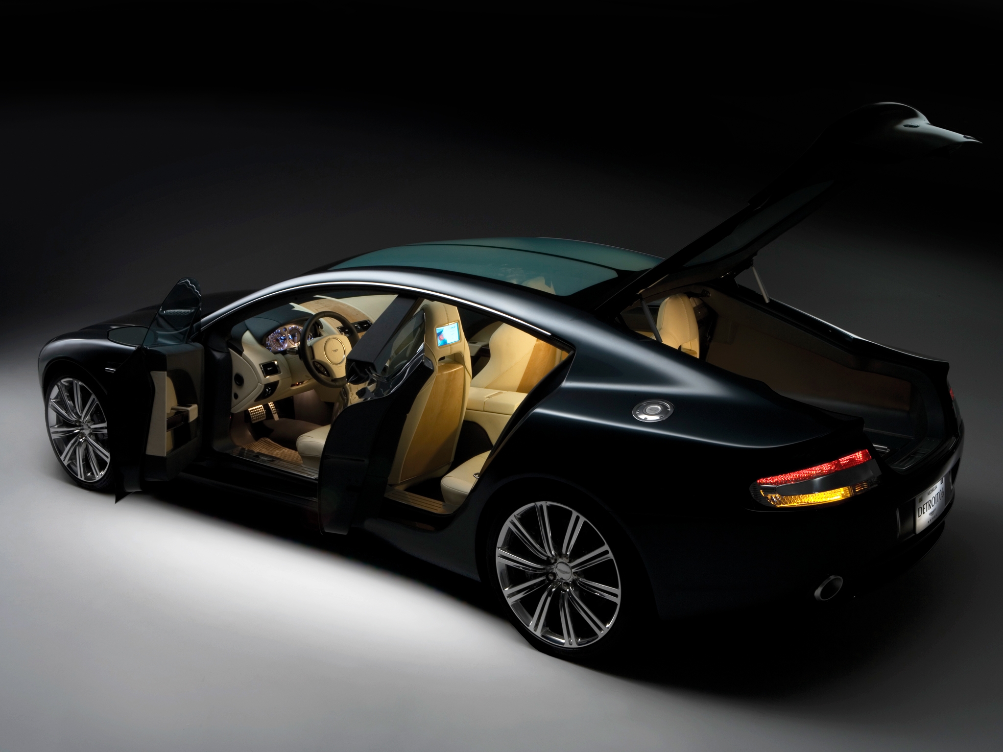 cars, aston martin, black, side view, style, concept car, 2006, rapide phone background