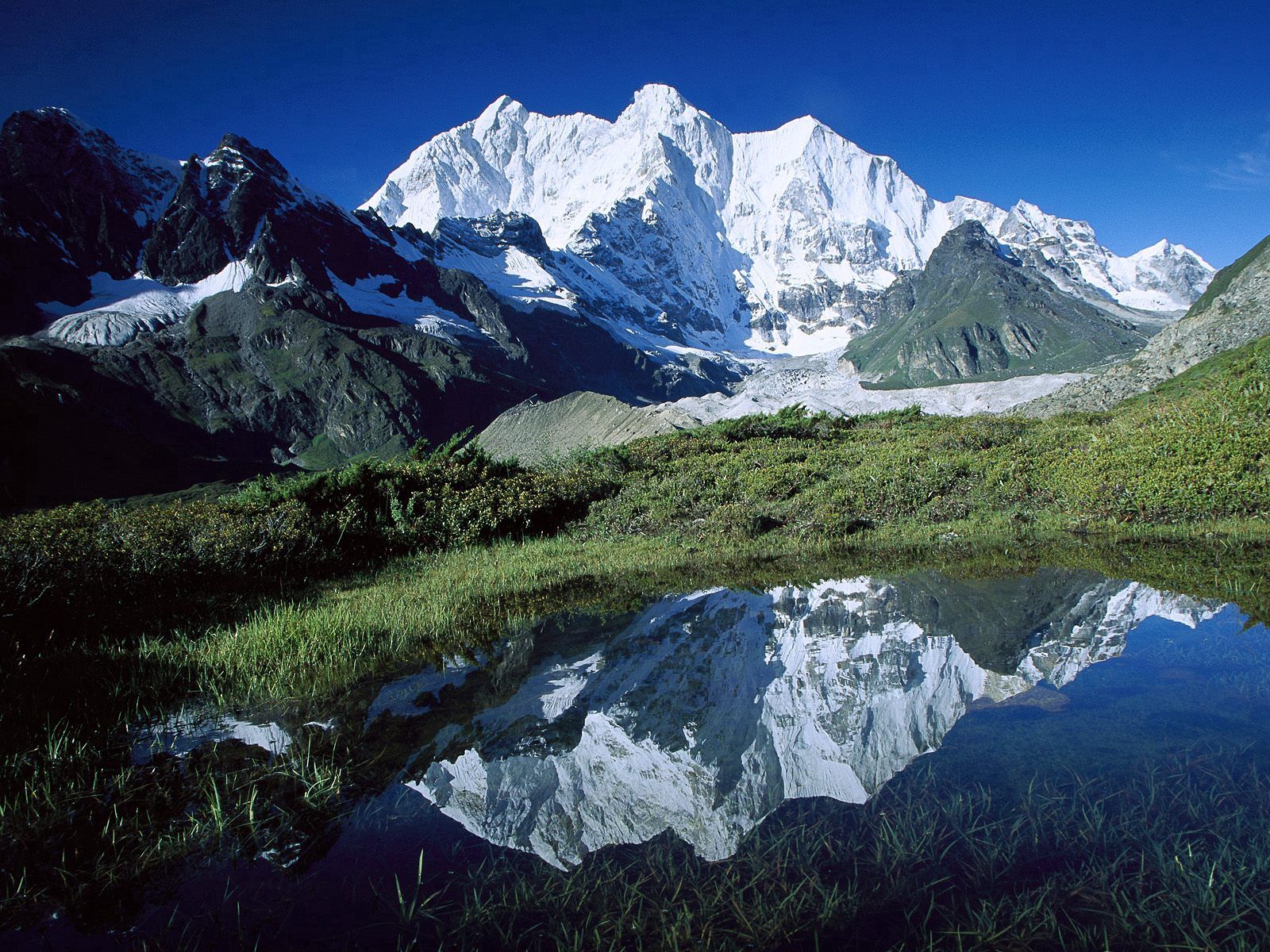vertex, nature, mountains, top, lake, reflection, tibet Full HD