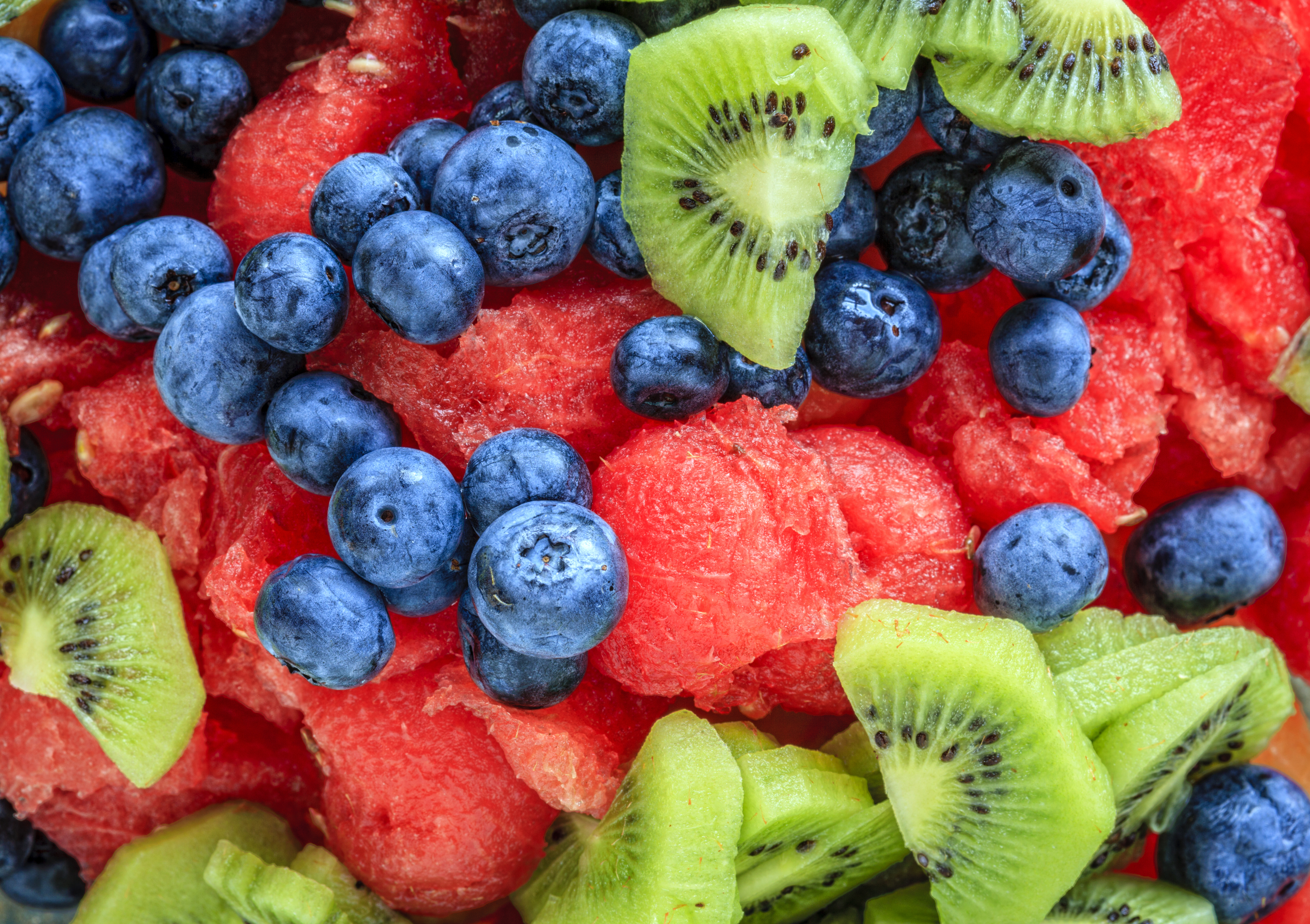 food, fruit, blueberry, kiwi, watermelon, fruits wallpaper for mobile