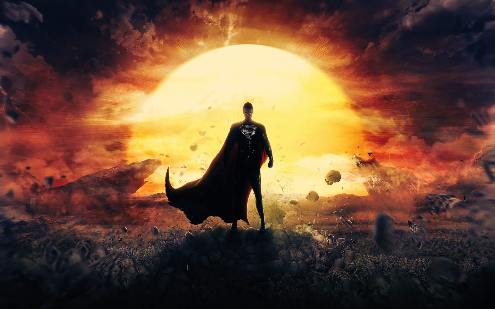 Супермен у солнца из фильма