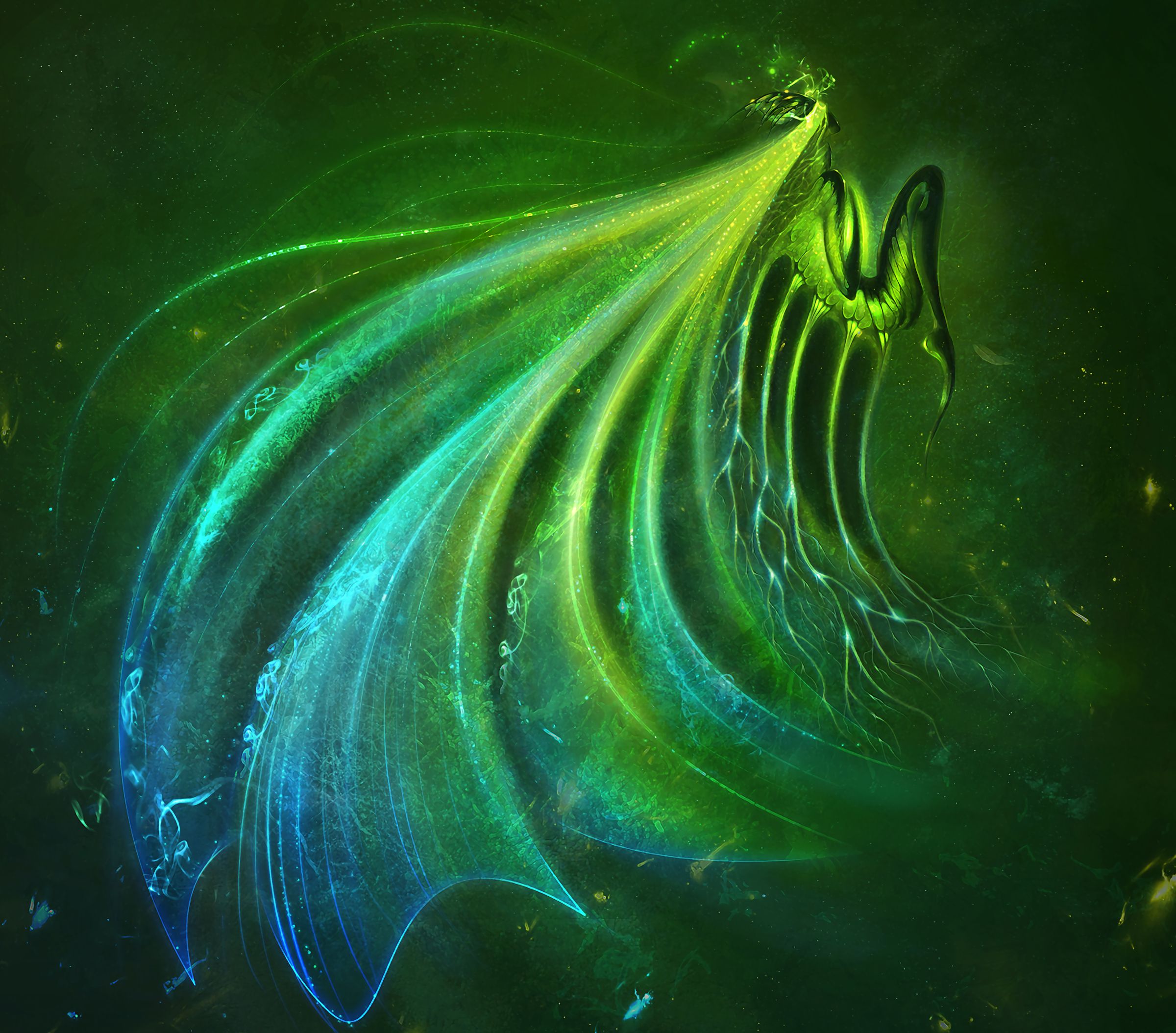 Download mobile wallpaper Wings, Creature, Being, Art for free.