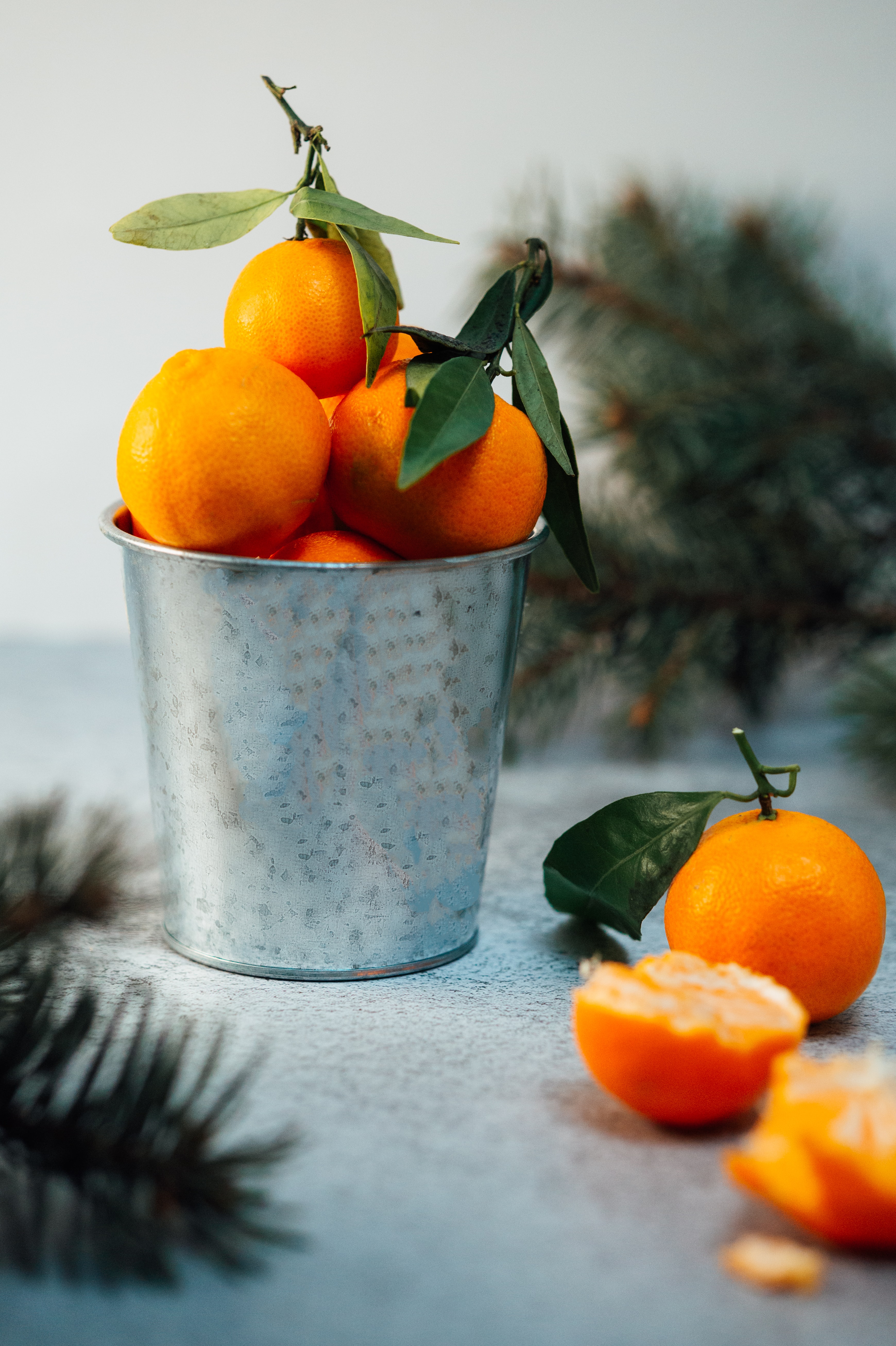 orange, fruits, food, tangerines, citrus, bucket Aesthetic wallpaper