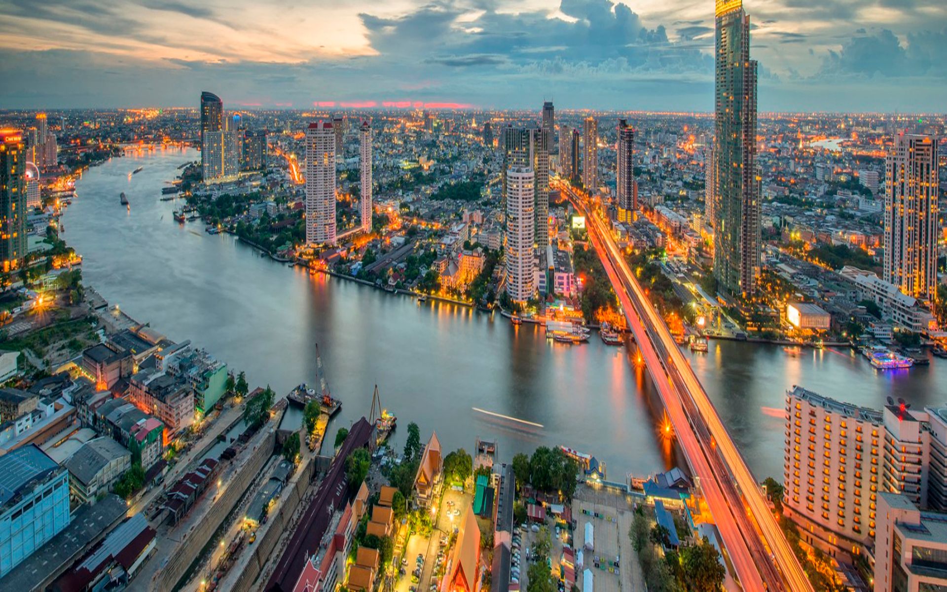 383590 завантажити шпалери створено людиною, бангкок, будівля, місто, міський пейзаж, світло, ніч, таїланд, міста - заставки і картинки безкоштовно