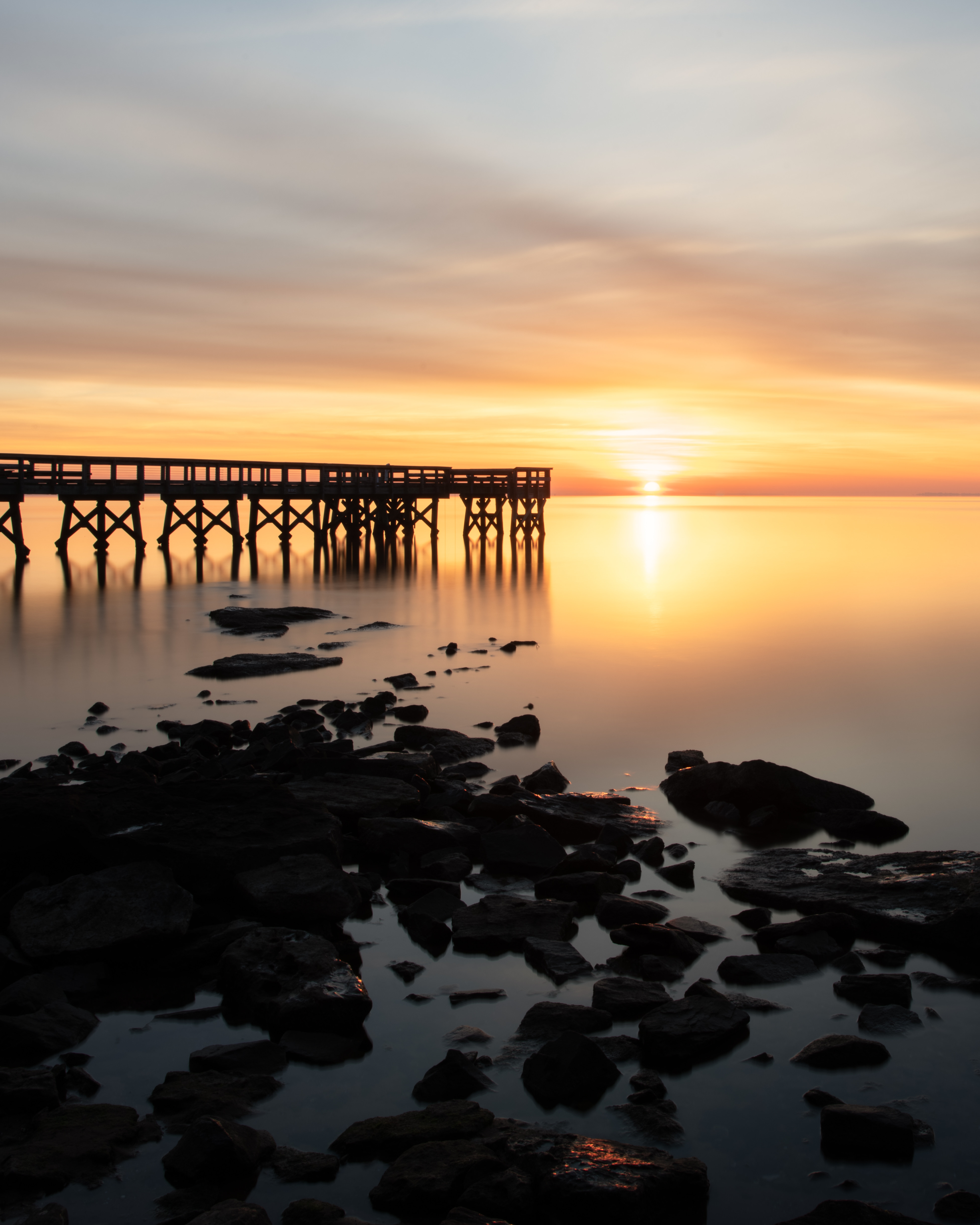 Laden Sie das Horizont, Seebrücke, Stones, Pier, Natur, Sunset, Sea-Bild kostenlos auf Ihren PC-Desktop herunter