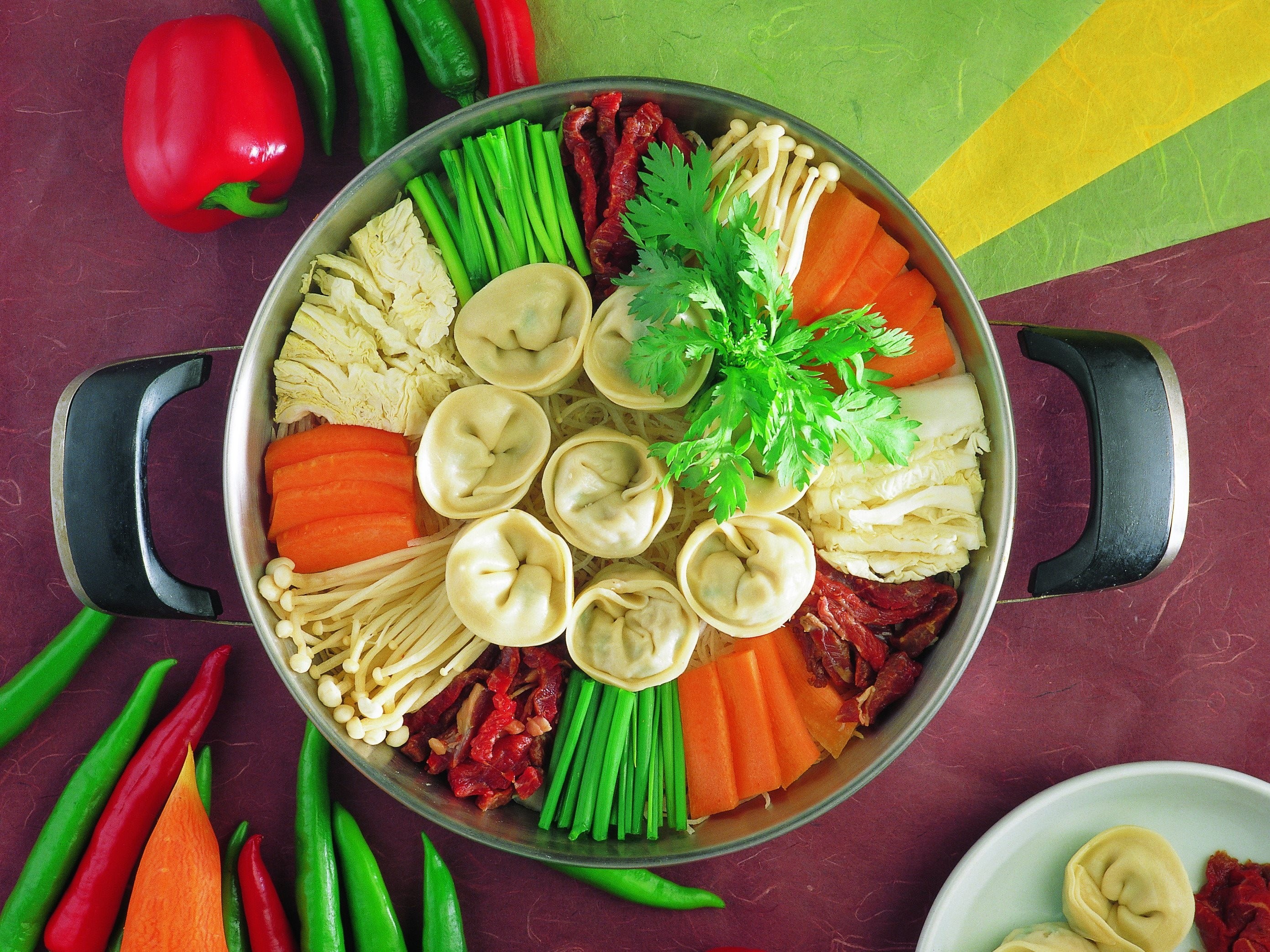 vegetables, pepper, food, greens, dumplings, meat dumplings wallpaper for mobile