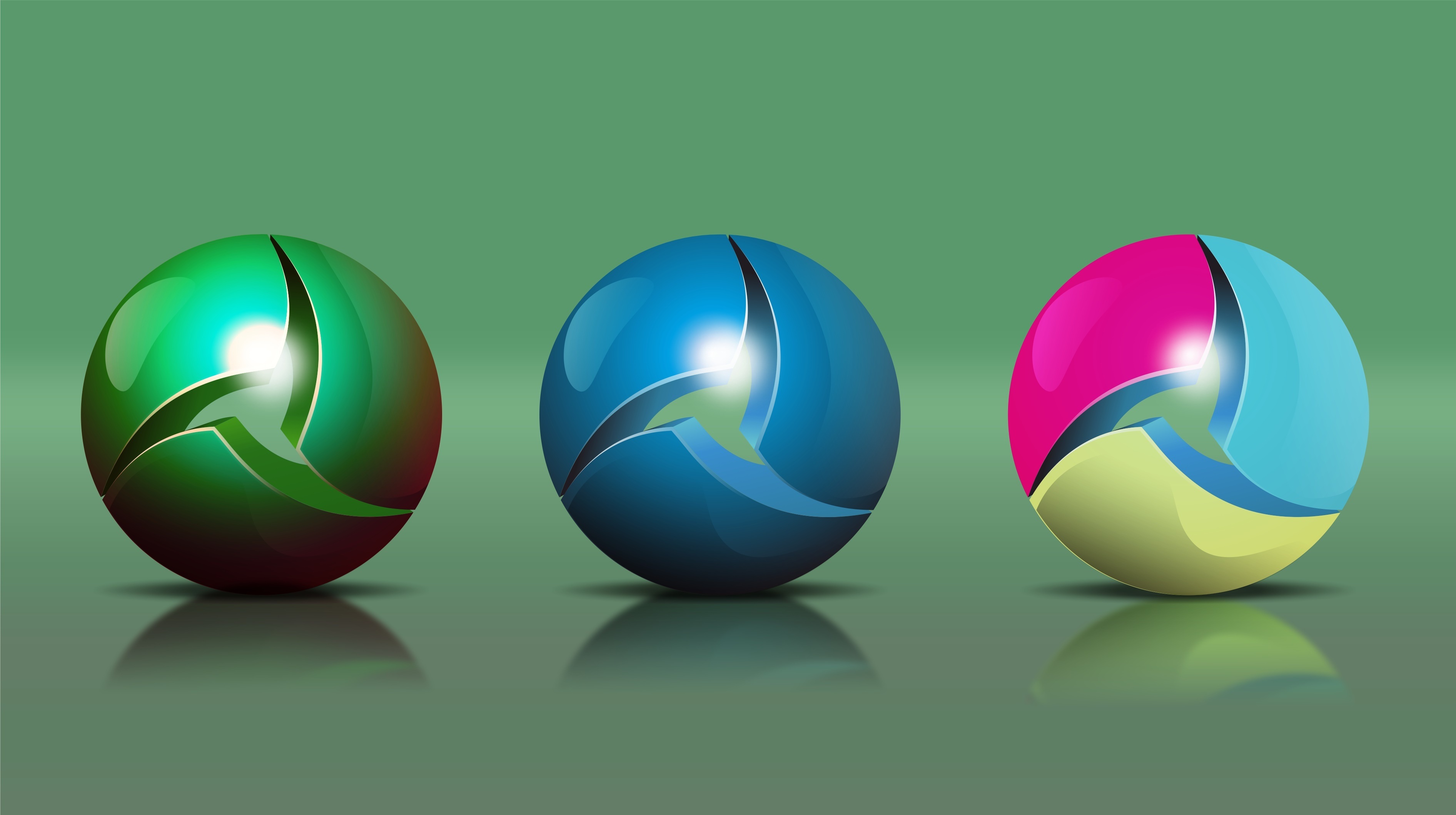 3d, balls, form, reflection, forms, sphere, spheres