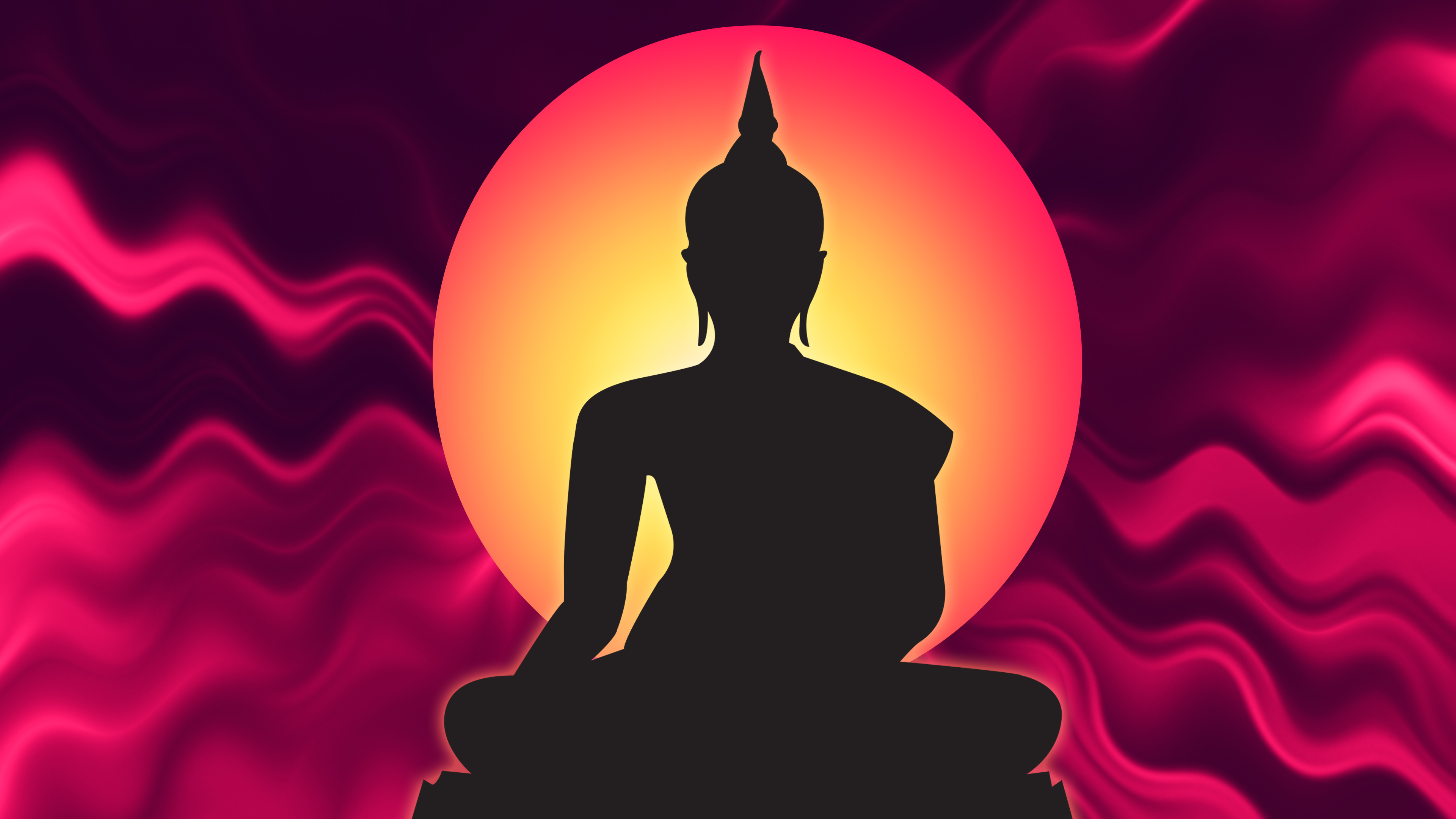 1056104 télécharger l'image bouddha, religieux, silhouette, vague - fonds d'écran et économiseurs d'écran gratuits