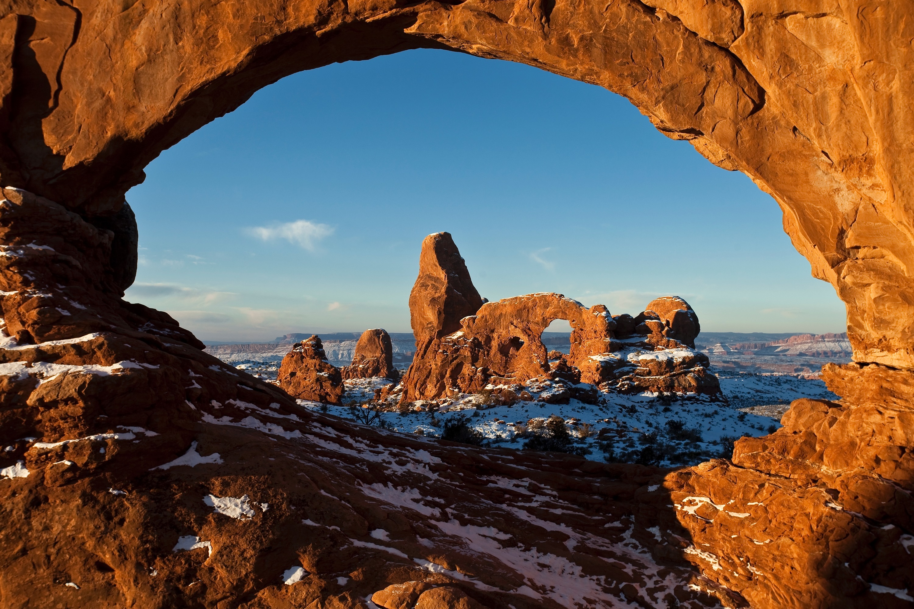 utah, earth, arches national park, arch, landscape, sandstone, snow, wilderness, winter, national park wallpapers for tablet