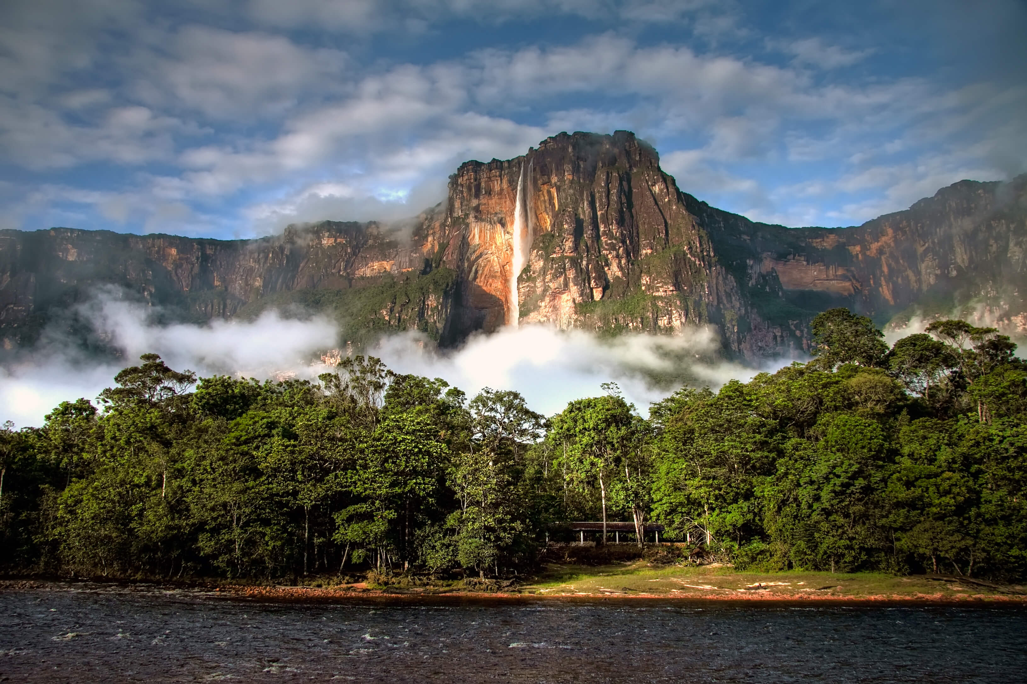 angel falls, venezuela, earth, cliff, mountain, waterfall, waterfalls