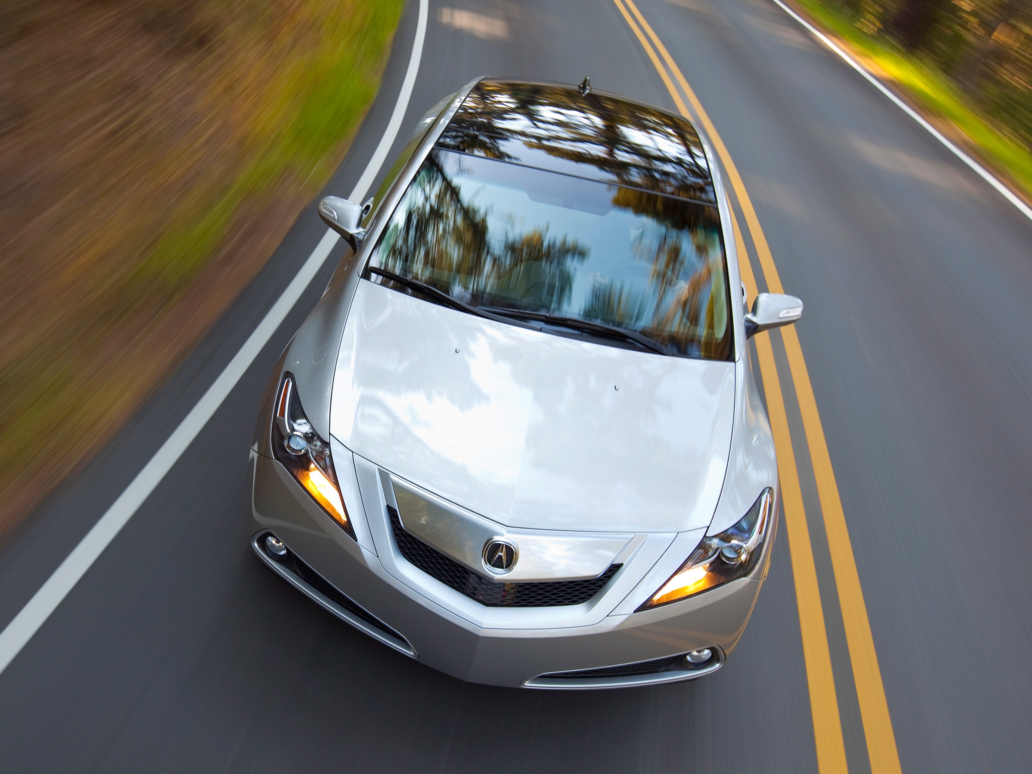 cars, auto, grass, acura, view from above, asphalt, speed, style, akura, zdx, 2009, silver metallic iphone wallpaper