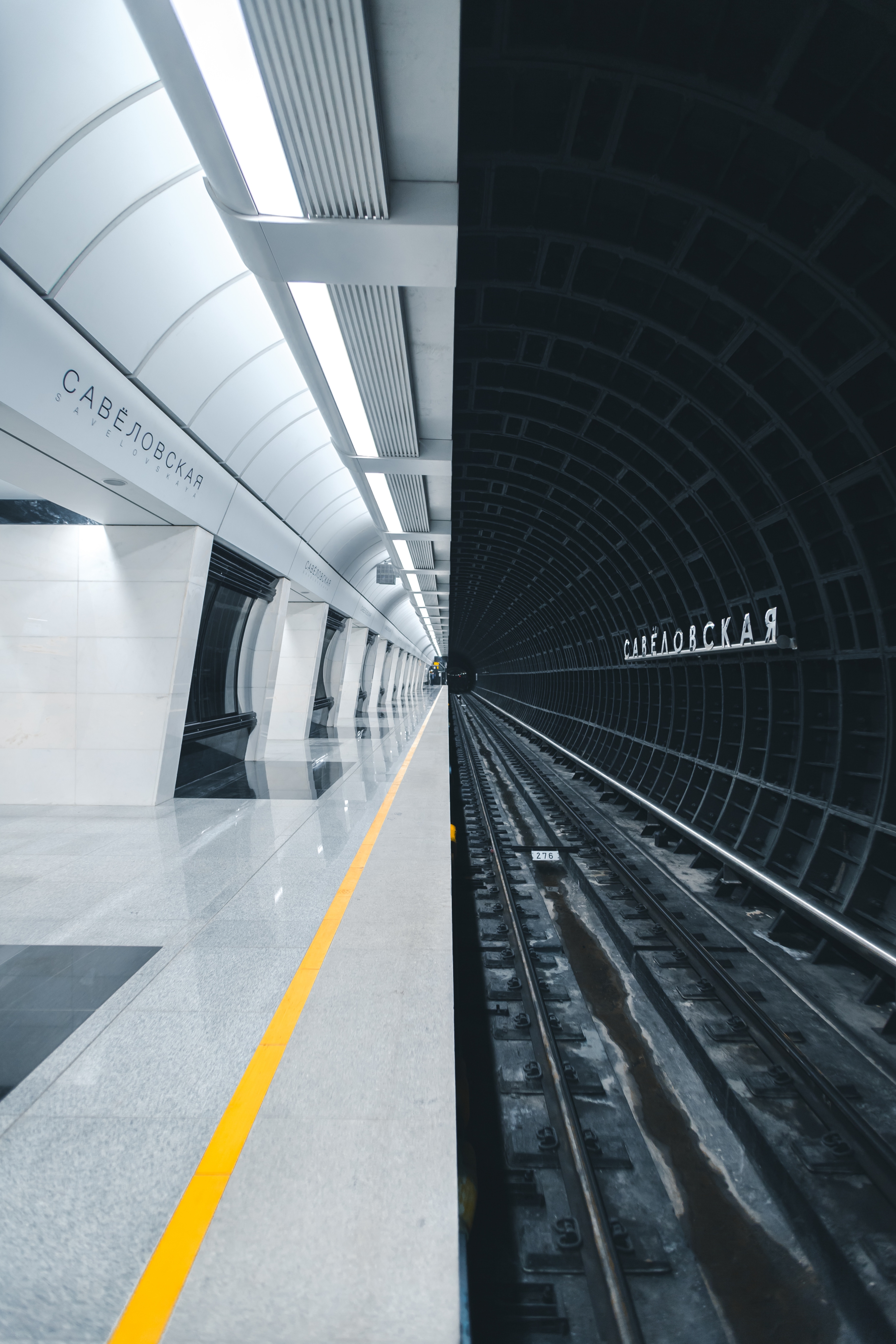 minimalism, underground, subway, station, rails, tunnel, metro 1080p