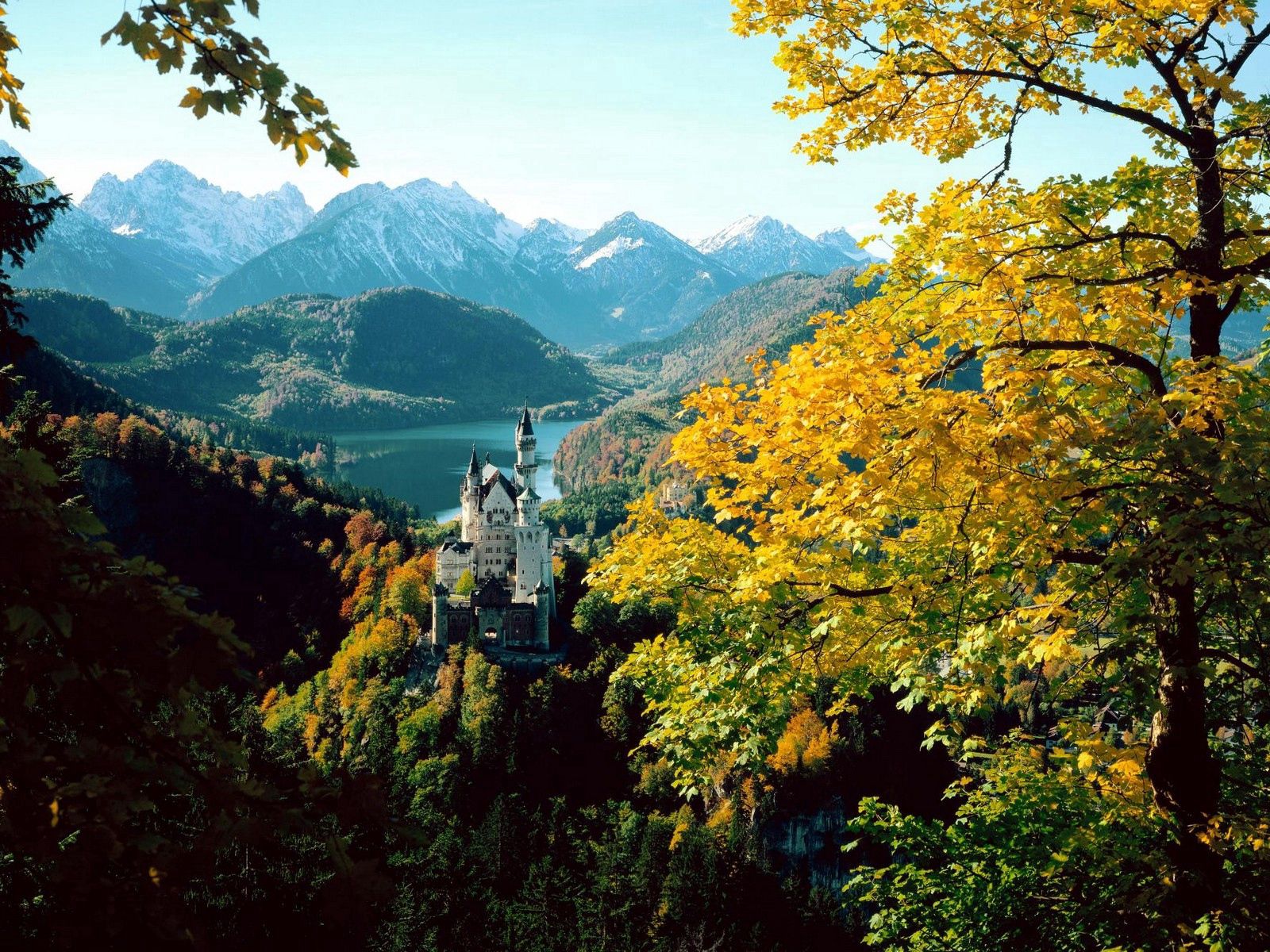 91738 скачать картинку замок, высота, осень, природа, германия, бавария - обои и заставки бесплатно