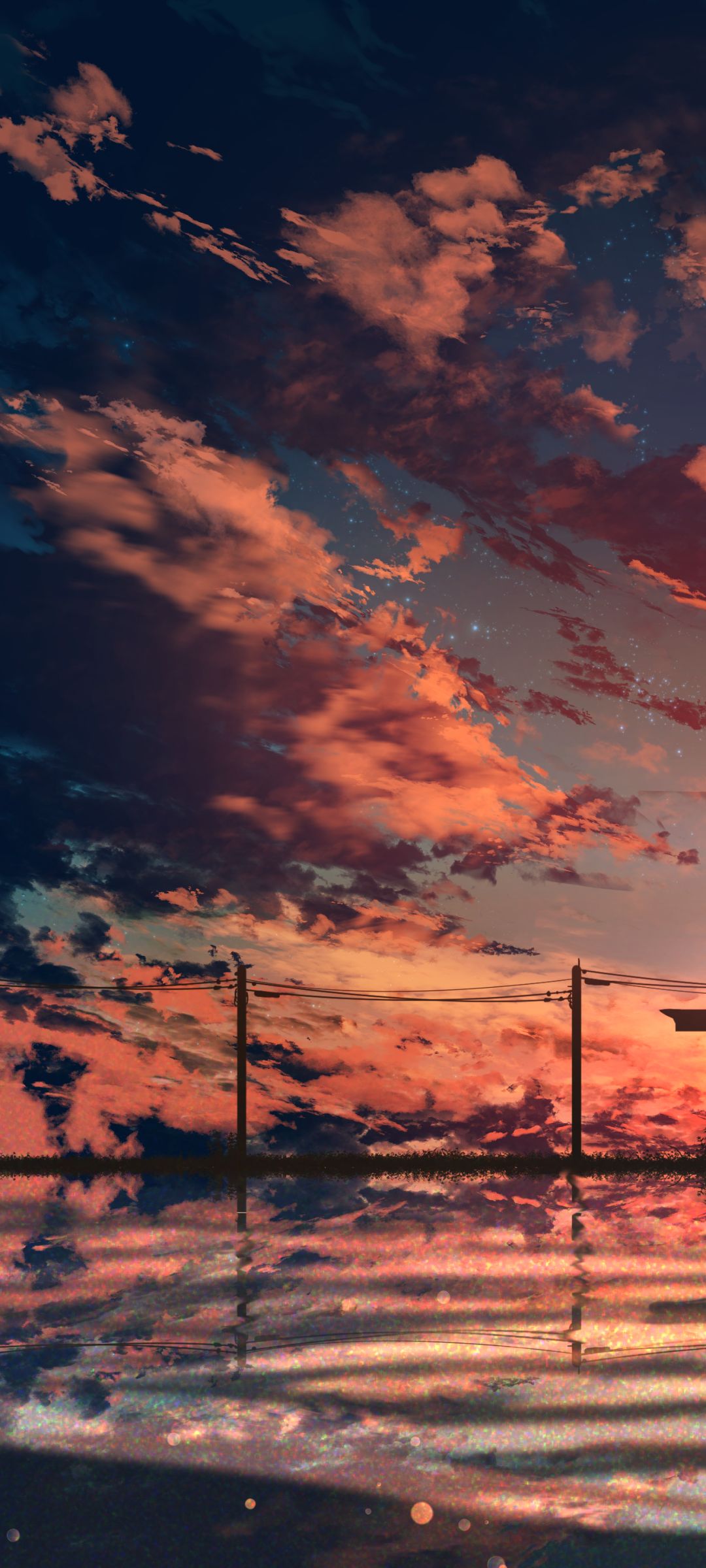 Sunset Anime Girl Silhouette 4K Wallpaper iPhone HD Phone #6650f