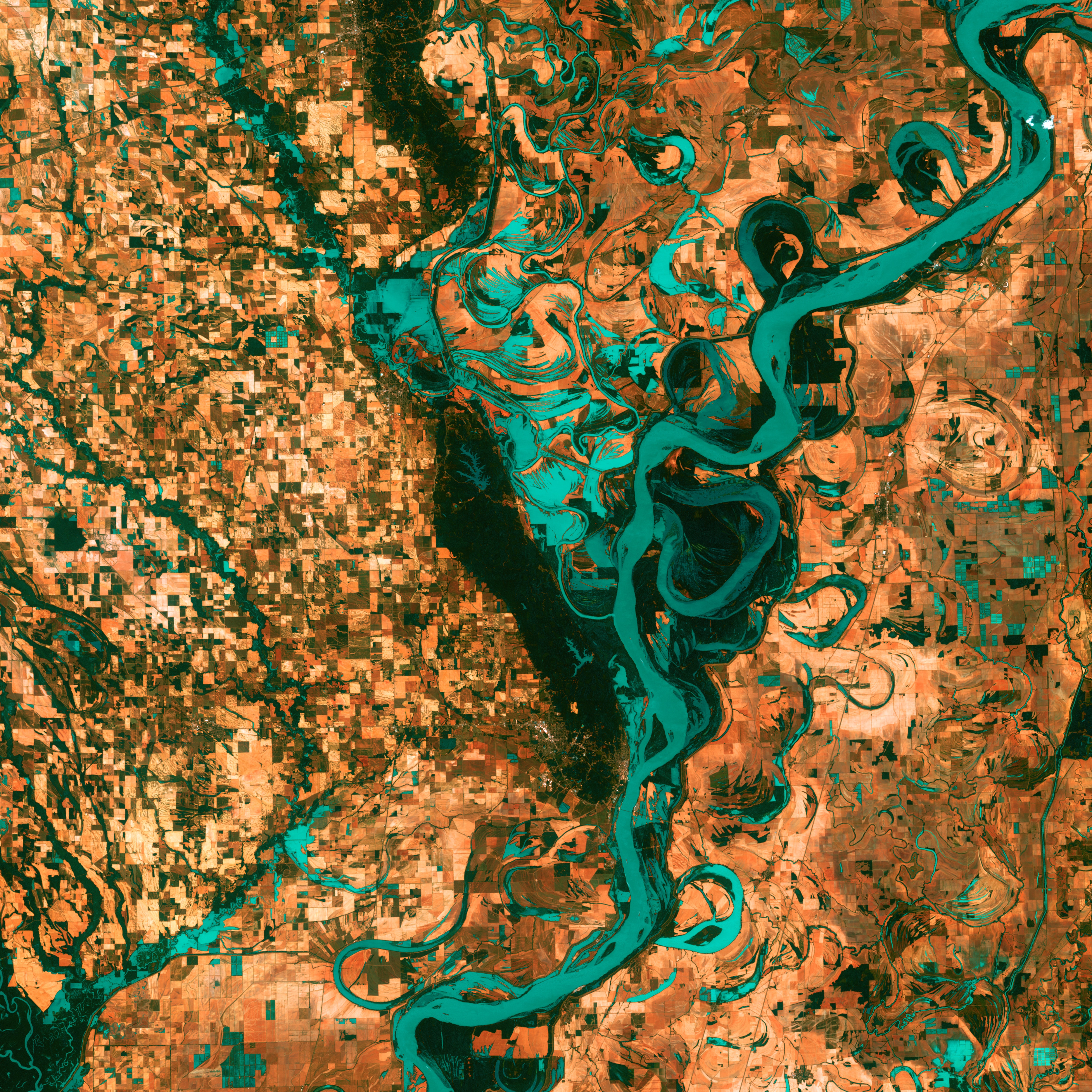 abstract, rivers, view from above, surface, land, earth