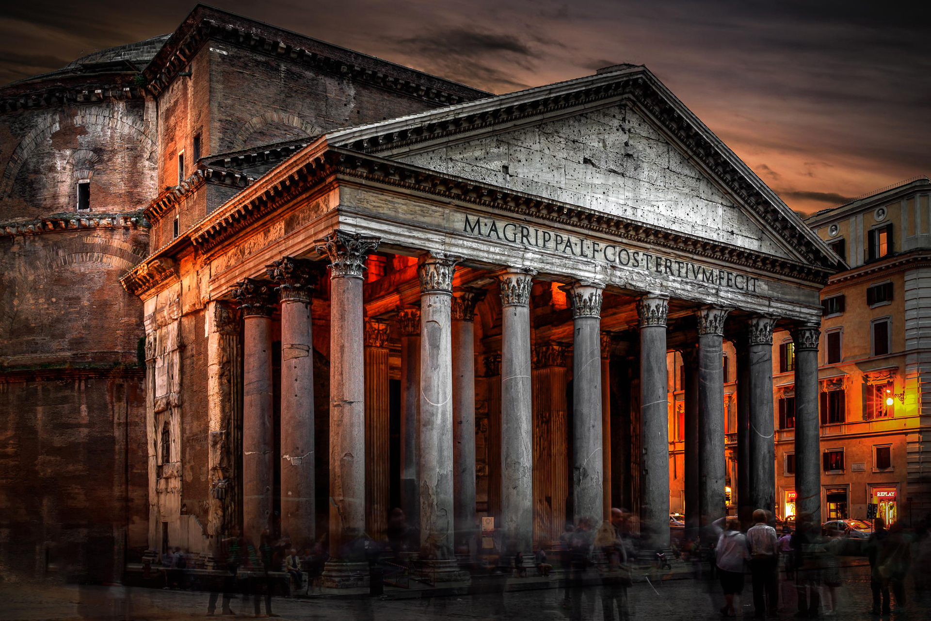 rome, pantheon, italy, man made, monument, time lapse phone background