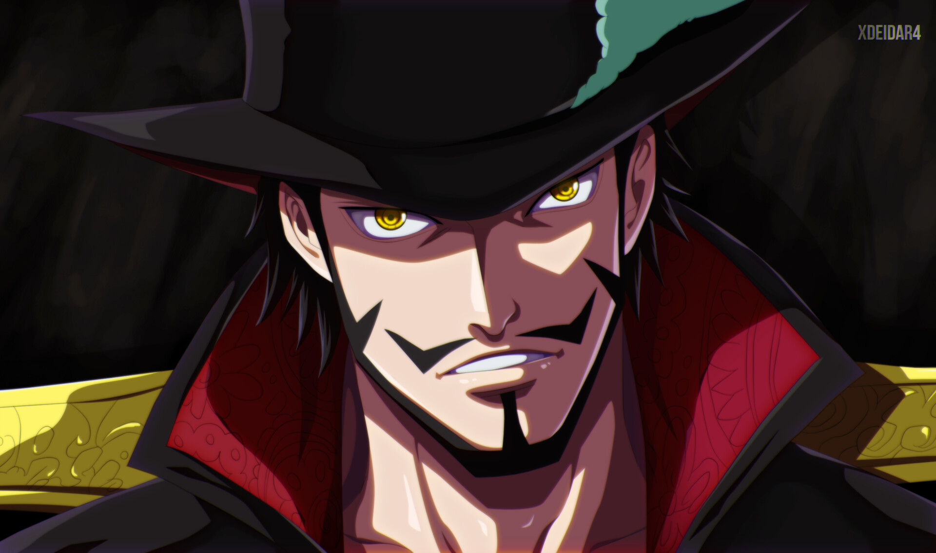 Dracule Mihawk, animesfw, olhos de falcao, olhos de gaviao, one piece, red,  vermelho, HD phone wallpaper