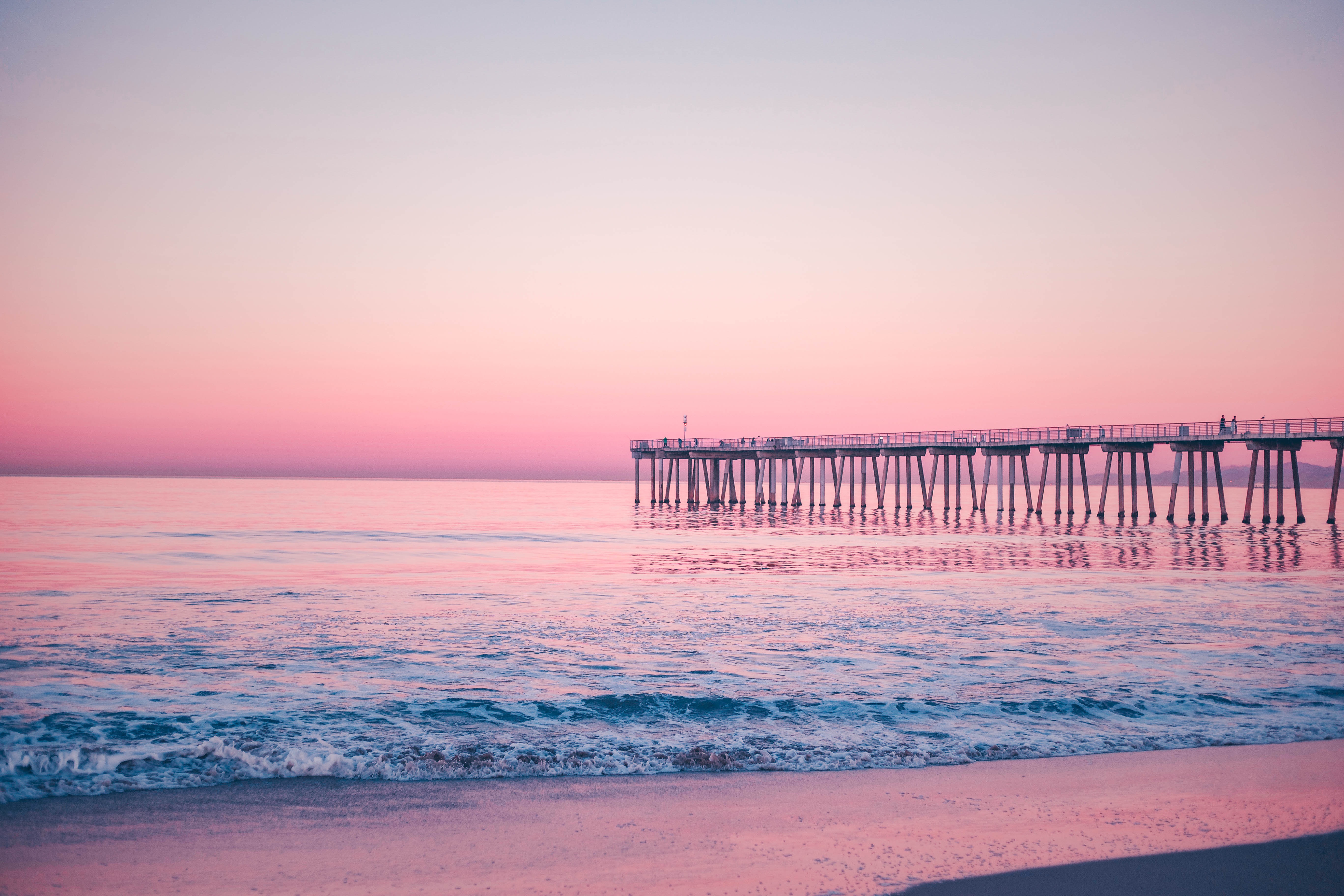 pink, nature, sea, pier, surf lock screen backgrounds